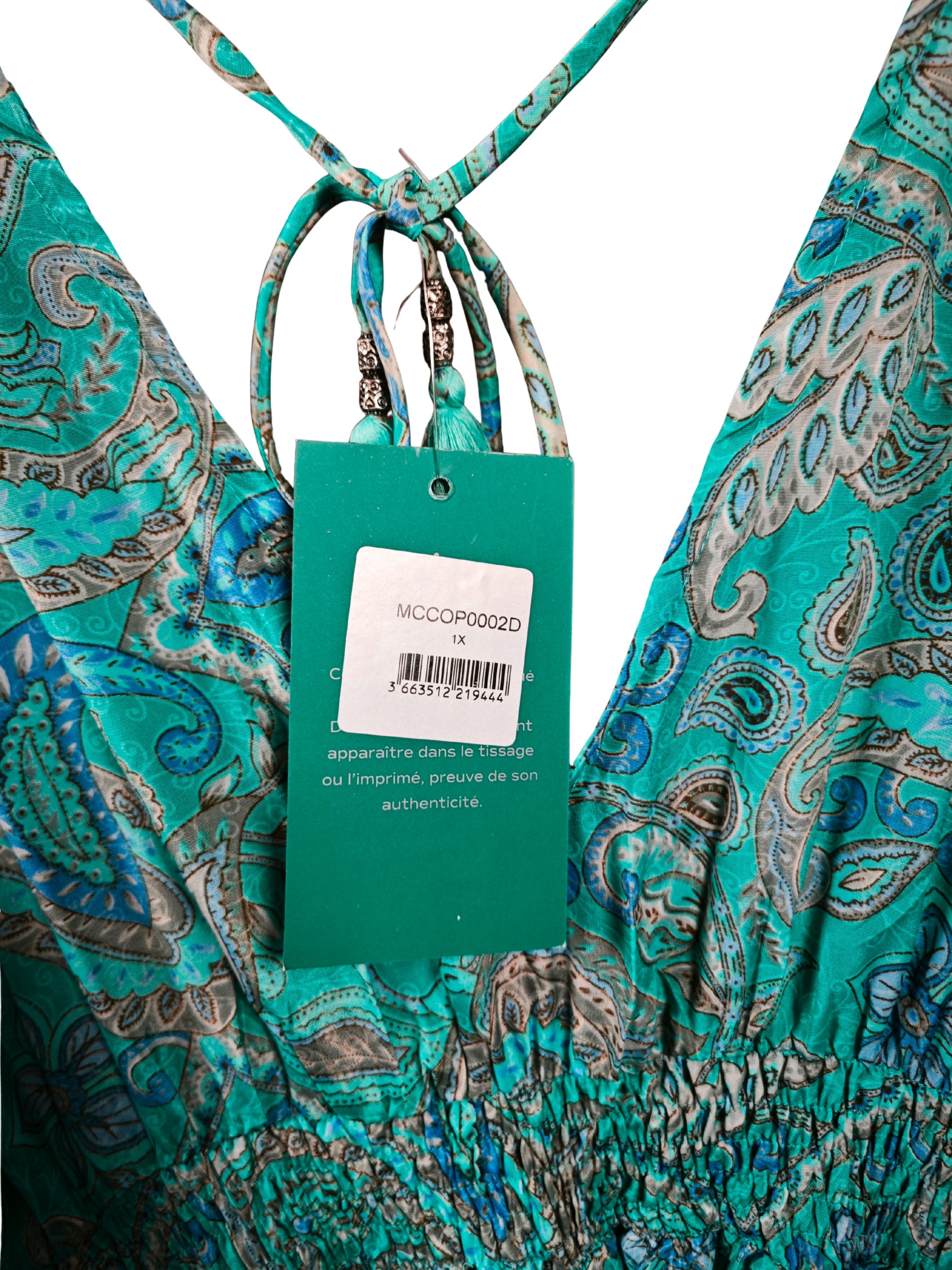 ❤️✨ Mono boho chic estampado paisley ALLER SIMPLEMENT turquesa azul❤️✨