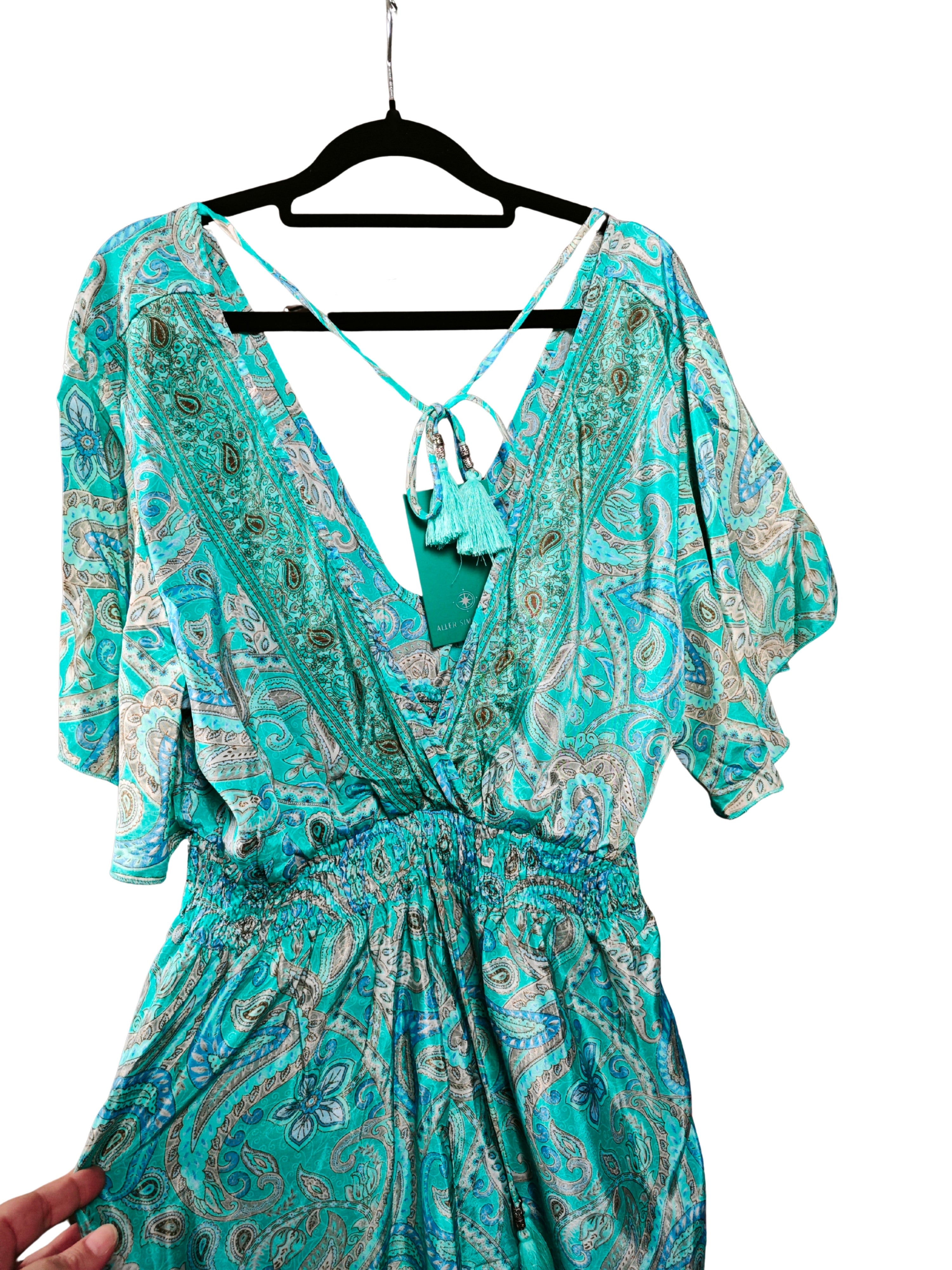 ❤️✨ Mono boho chic estampado paisley ALLER SIMPLEMENT turquesa azul❤️✨