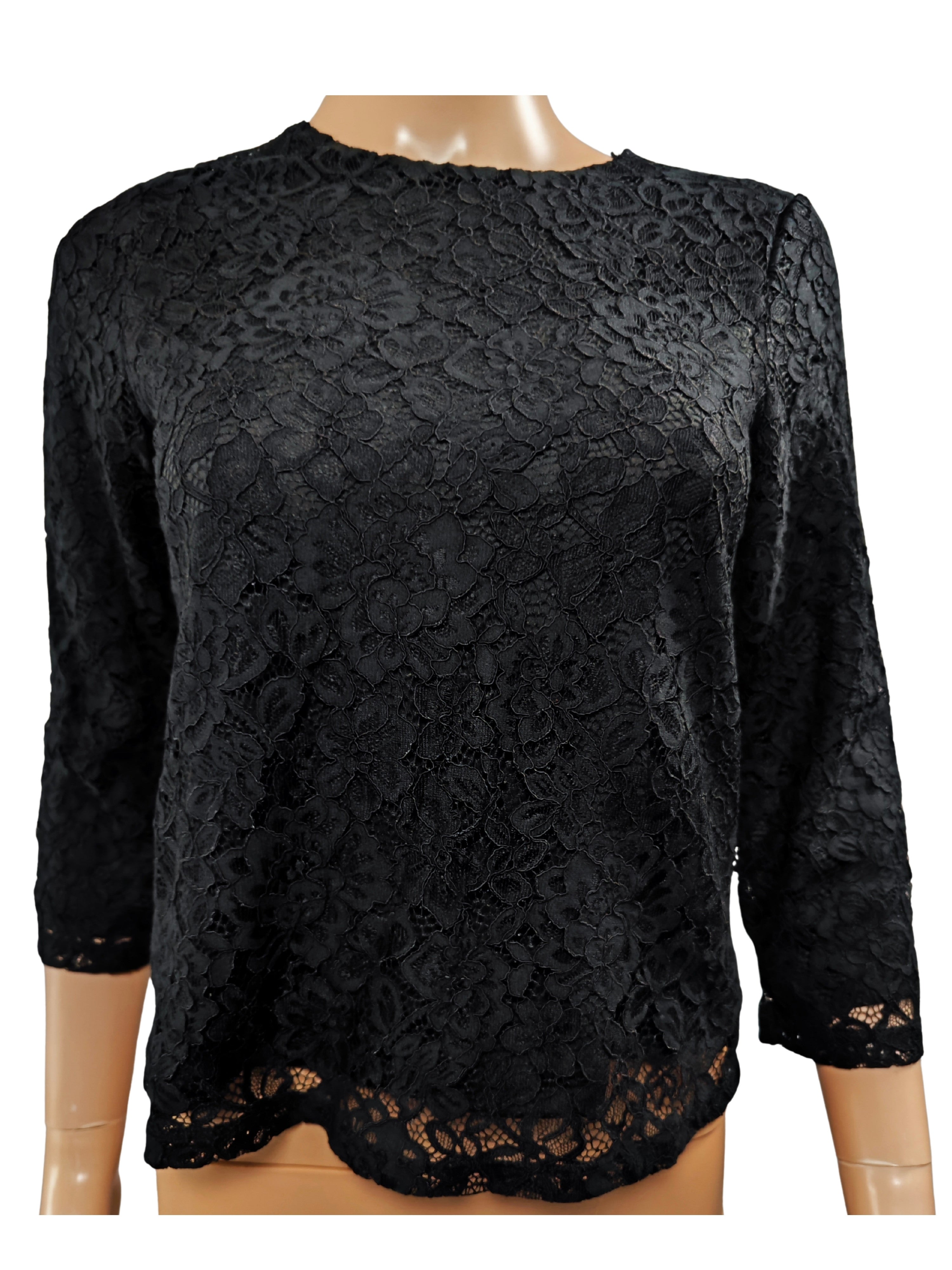 ❤️✨ Blusa de encaje floral negro H&M elegante ❤️✨