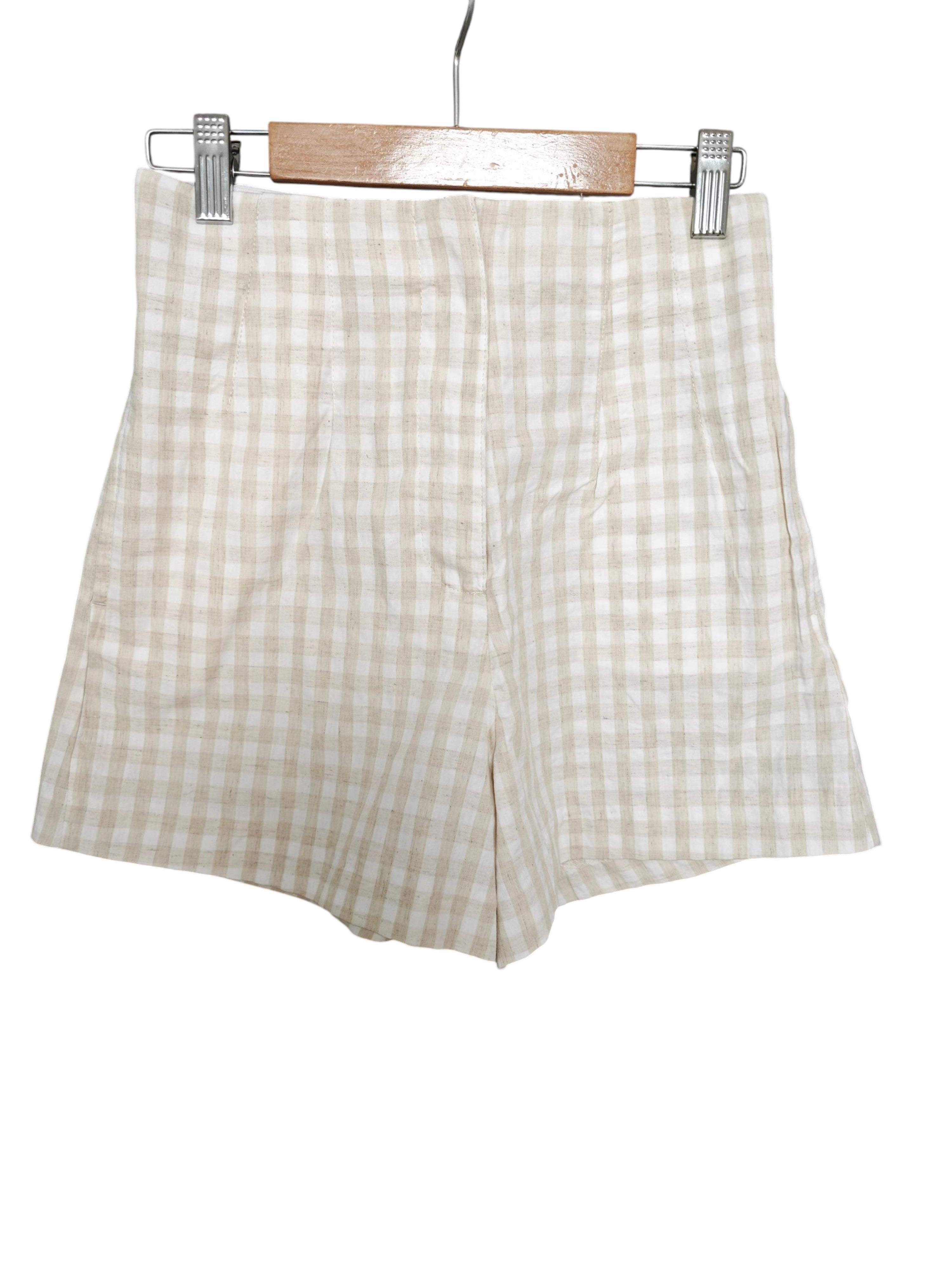 ❤️✨ Short vichy beige H&M algodón y lino – fresco y veraniego ❤️✨
