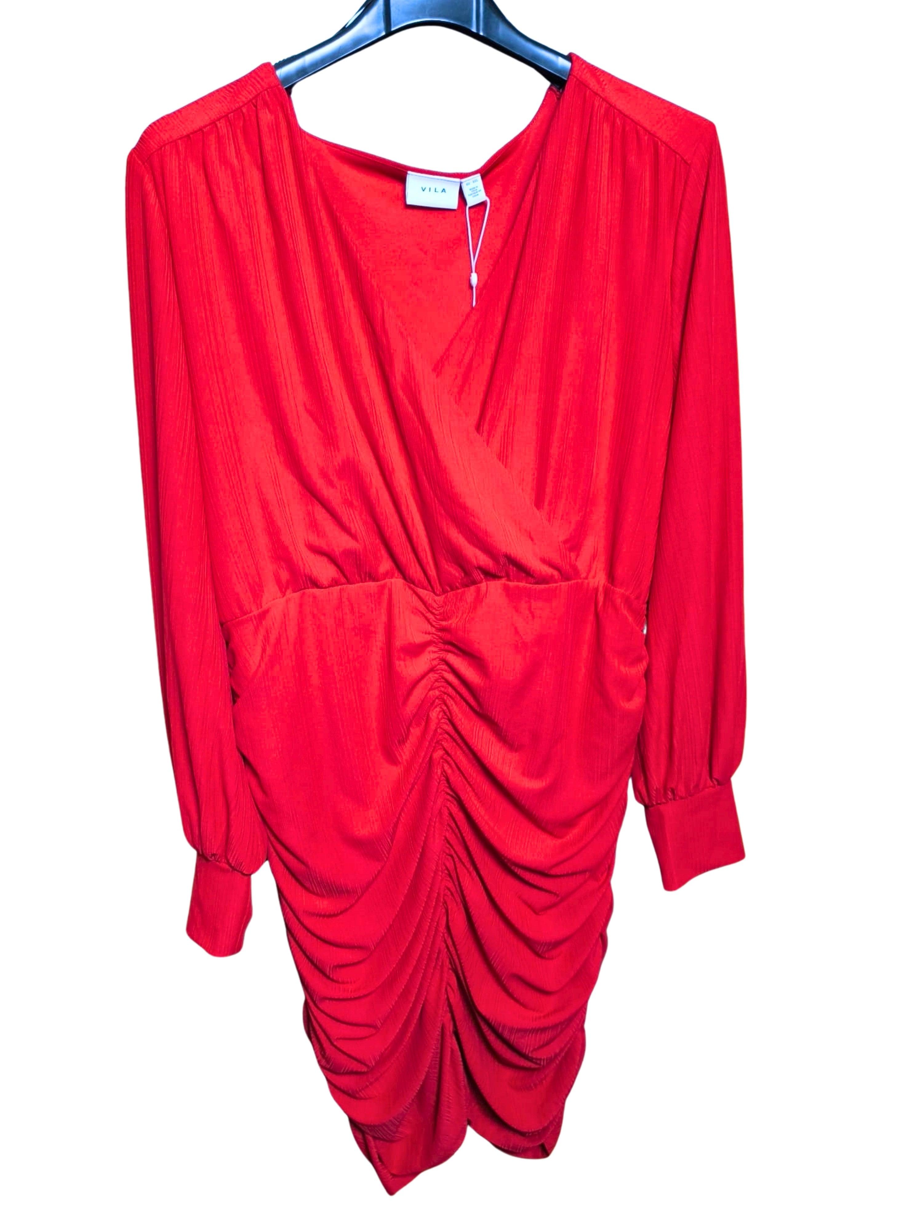 ❤️ Vestido VILA Rojo Elástico – Efecto Moldeador ❤️