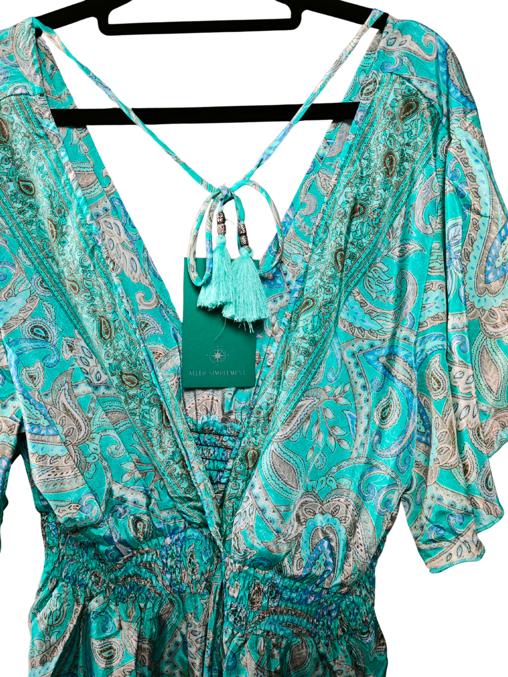 ❤️✨ Mono boho chic estampado paisley ALLER SIMPLEMENT turquesa azul❤️✨