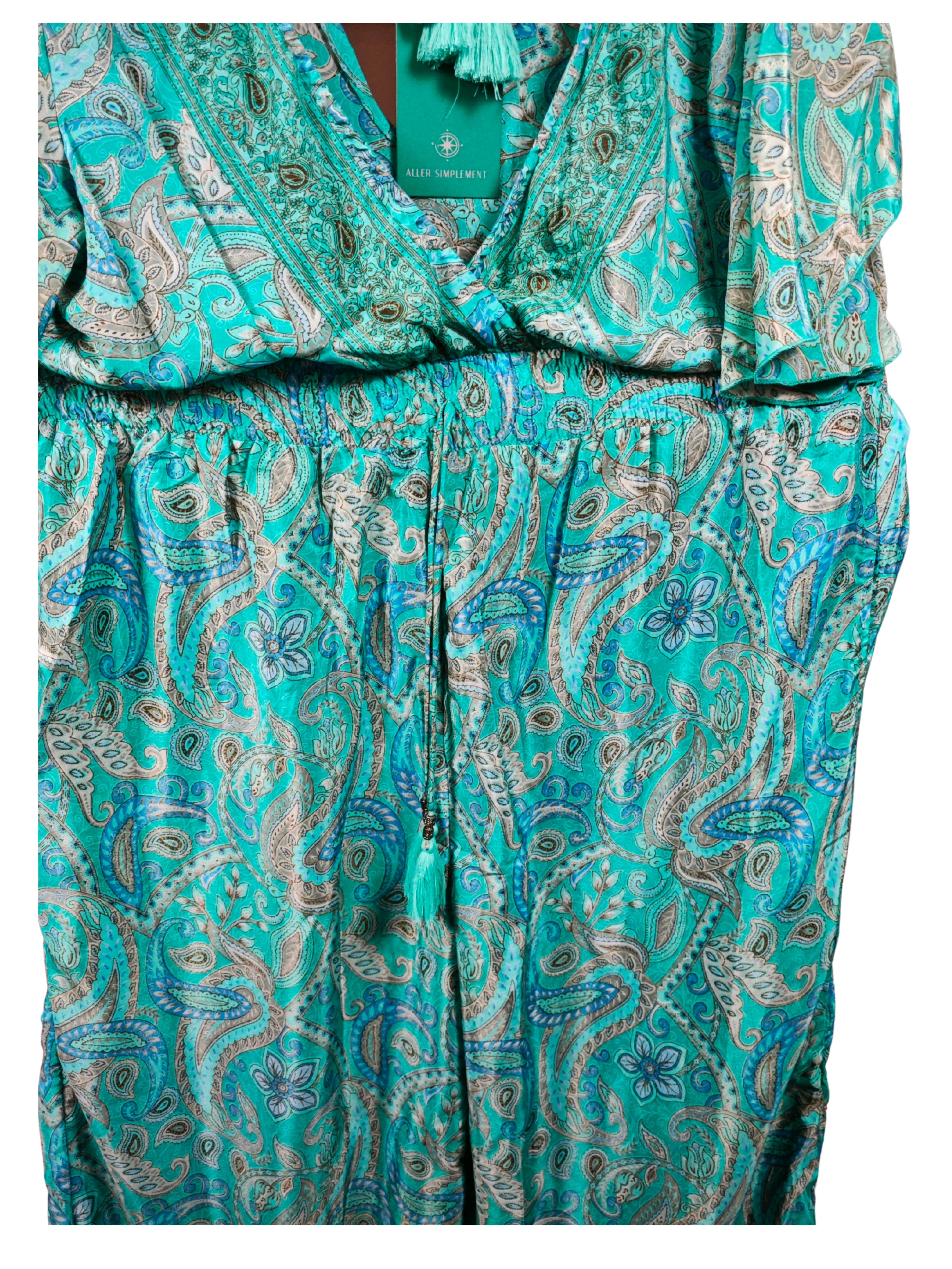 ❤️✨ Mono boho chic estampado paisley ALLER SIMPLEMENT turquesa azul❤️✨