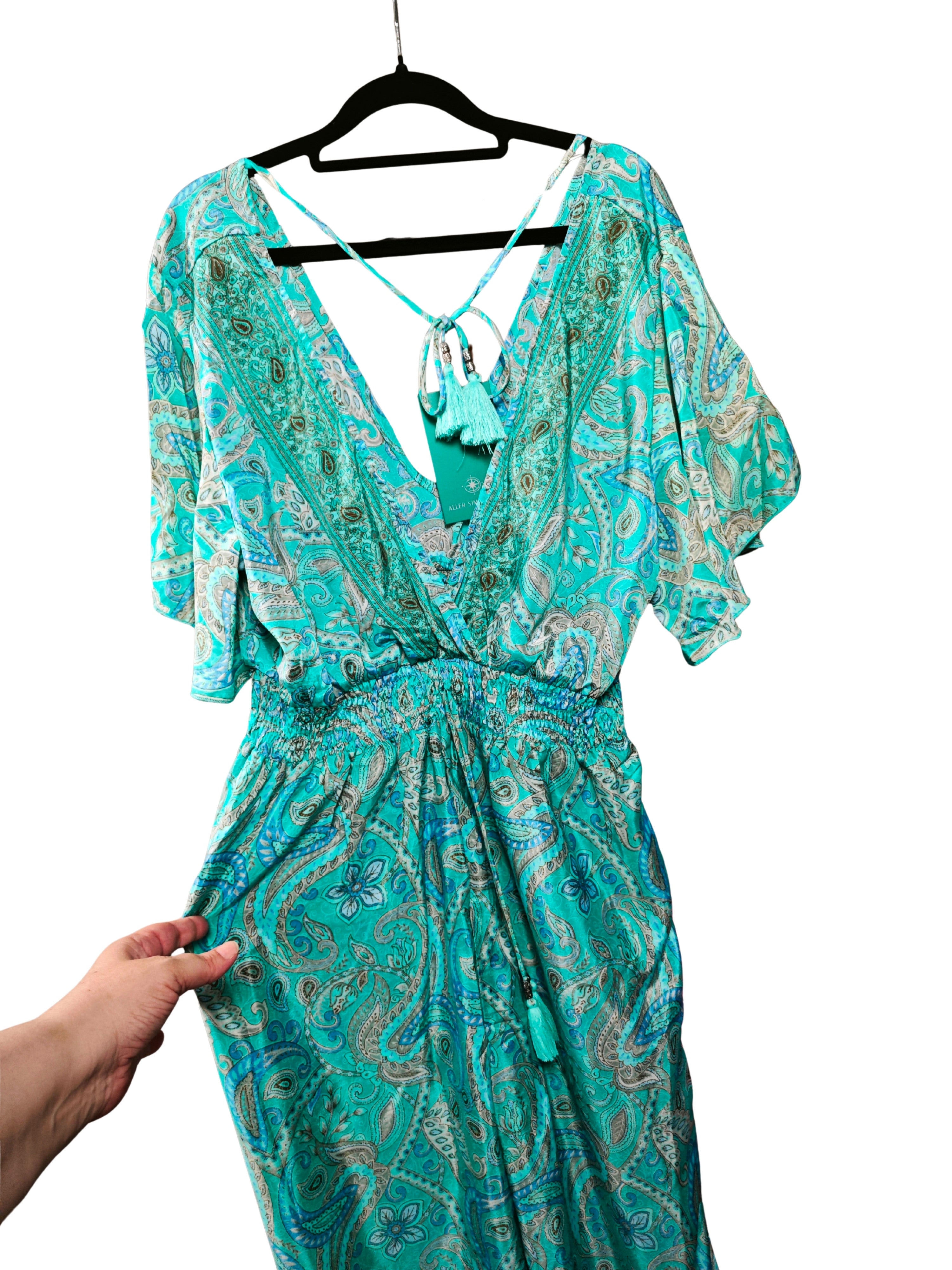 ❤️✨ Mono boho chic estampado paisley ALLER SIMPLEMENT turquesa azul❤️✨