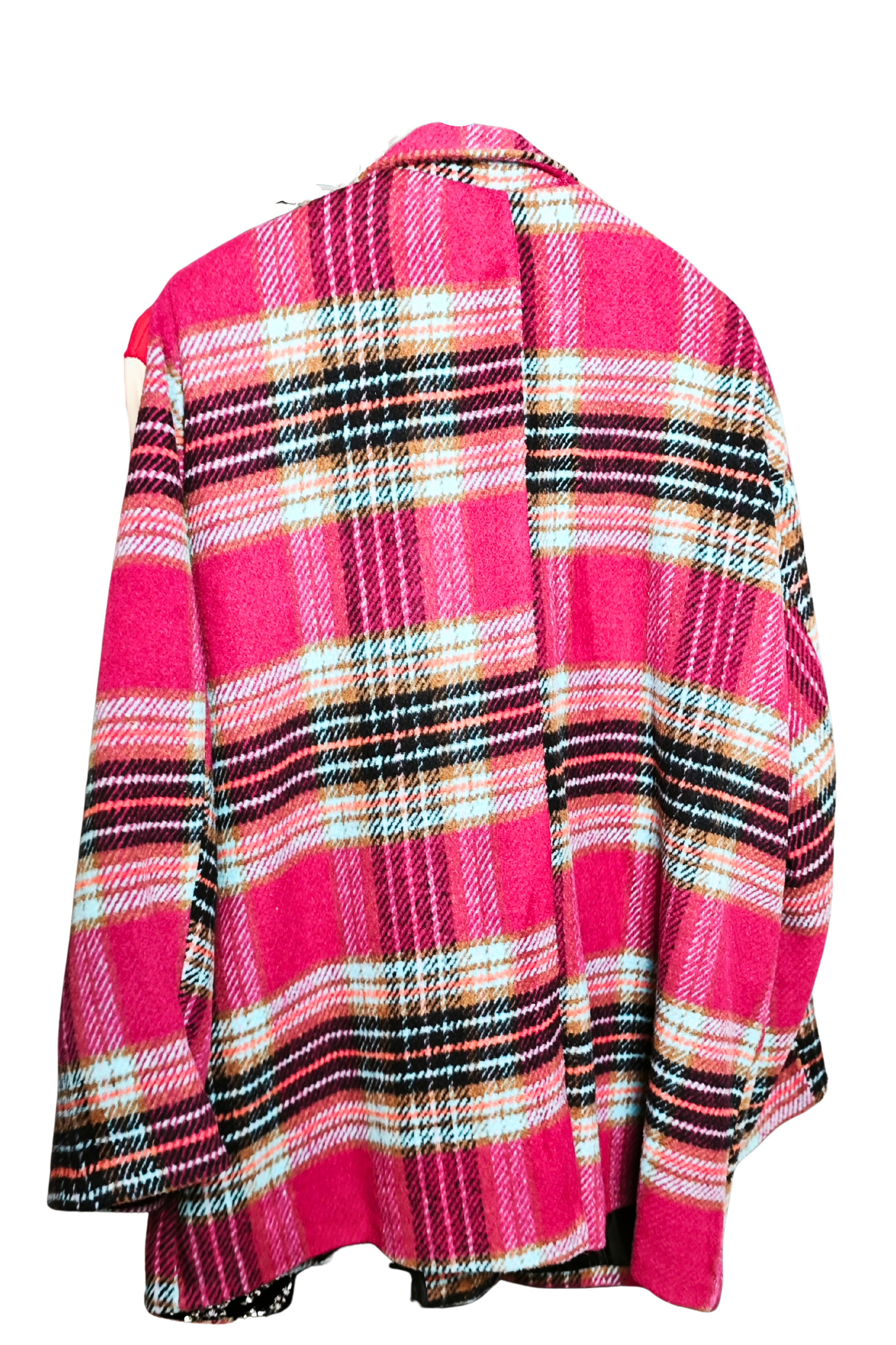 🩷✨ Abrigo de cuadros VALENTINA • Curvy 48/4XL • Fucsia Premium Oversize ✨🩷