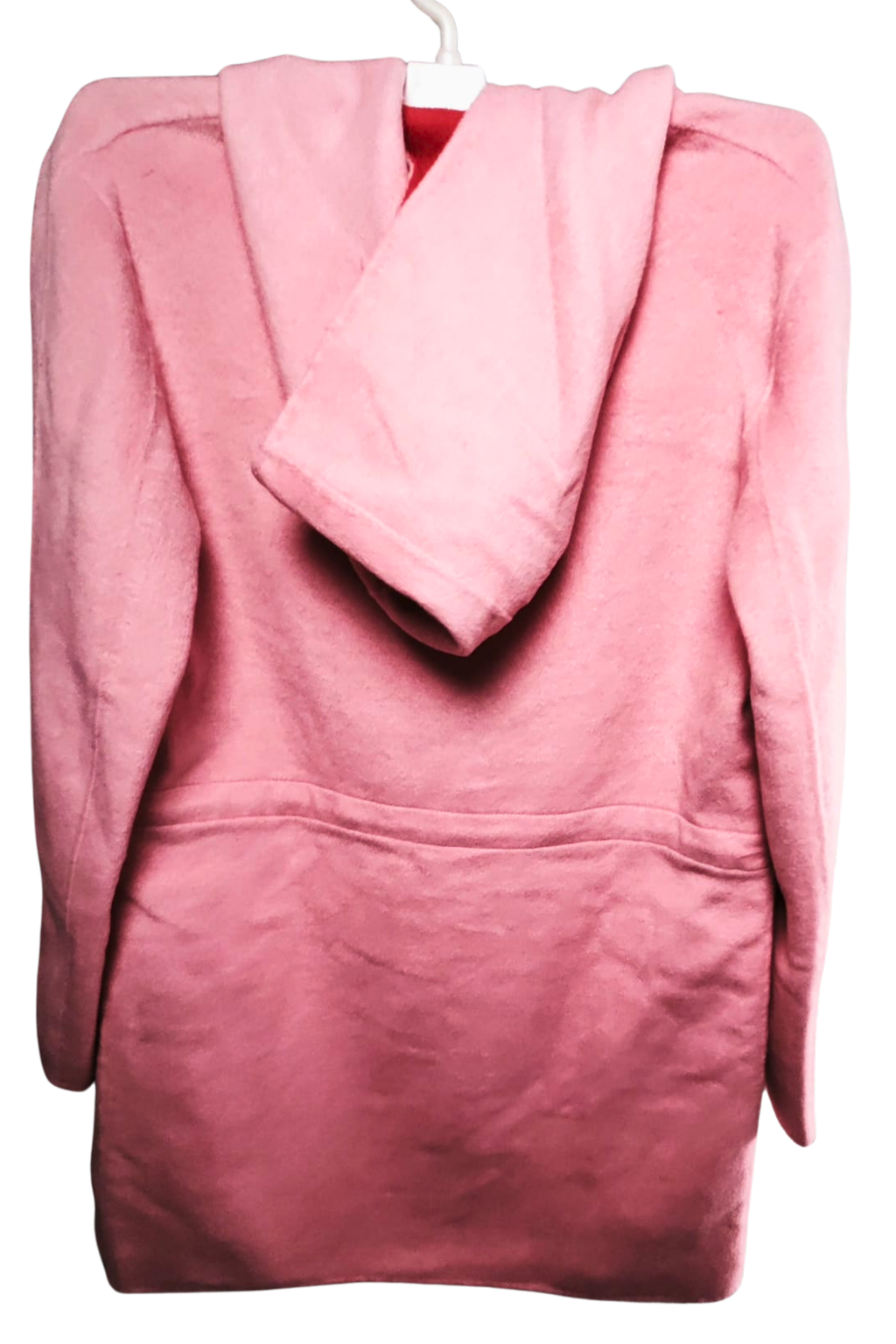💖✨ Abrigo DESIGUAL • Rosa Empolvado + Forro Rojo • Lana Premium • Talla 38 ✨💖