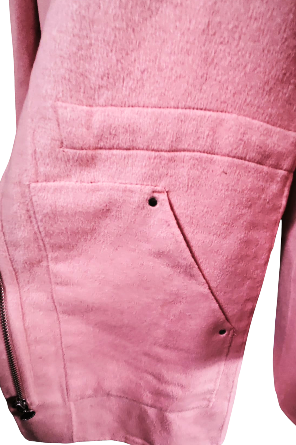 💖✨ Abrigo DESIGUAL • Rosa Empolvado + Forro Rojo • Lana Premium • Talla 38 ✨💖