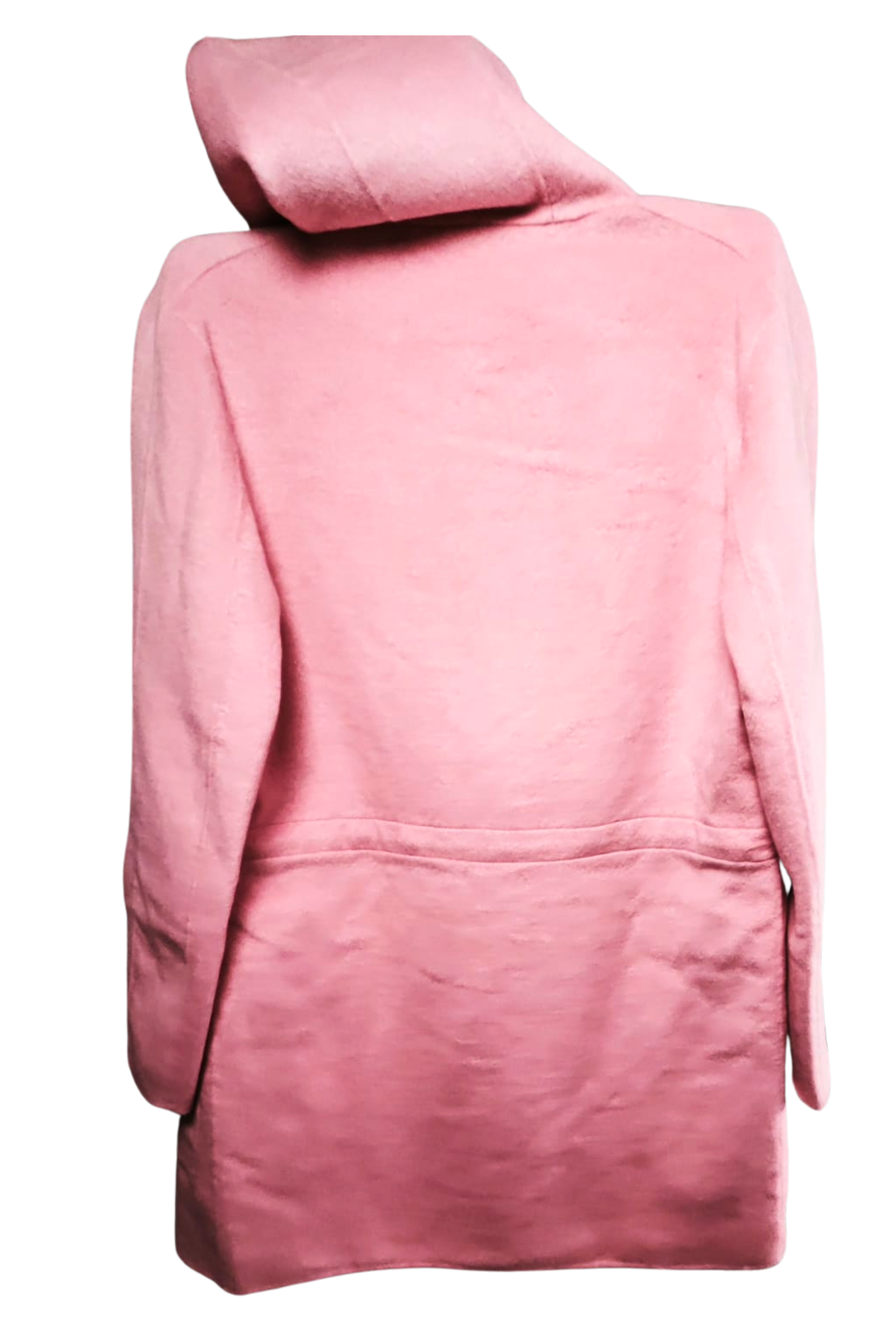 💖✨ Abrigo DESIGUAL • Rosa Empolvado + Forro Rojo • Lana Premium • Talla 38 ✨💖