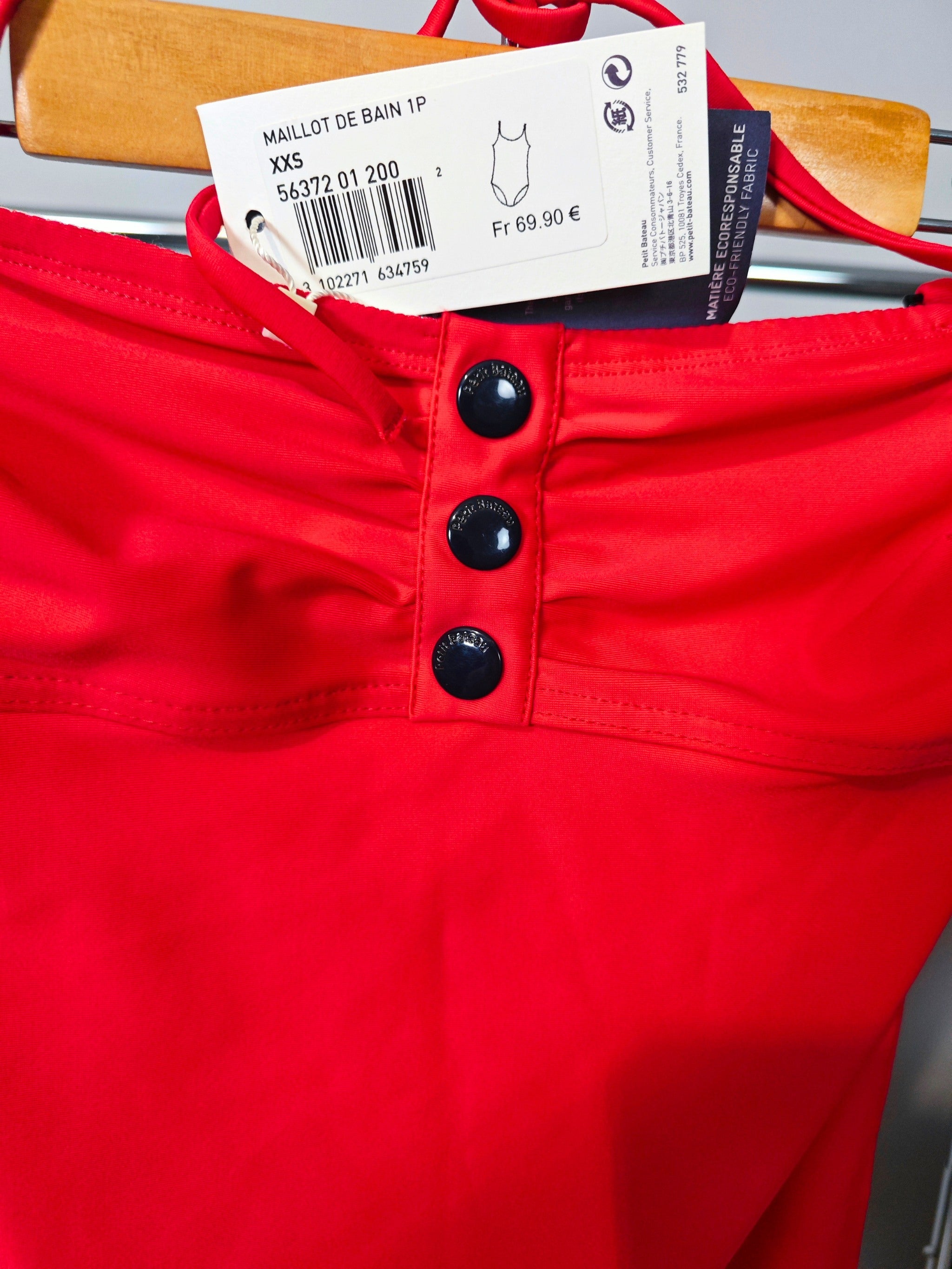 Bañador Petit Bateau nuevo con etiqueta original precio 69,90 euros, tejido elástico premium mujer ahora 34,90 
