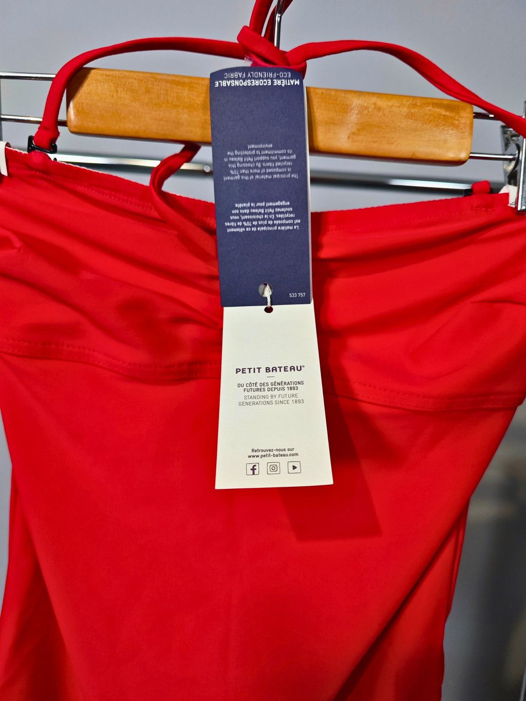 ❤️ Bañador rojo Petit Bateau mujer nuevo con etiqueta – Eco-friendly fabric | Elegancia francesa premium