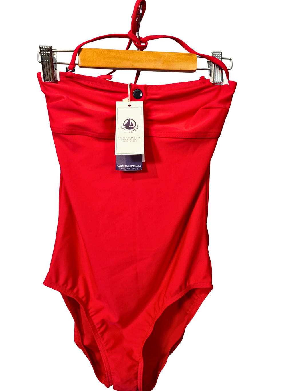 ❤️ Bañador rojo Petit Bateau mujer nuevo con etiqueta – Eco-friendly fabric | Elegancia francesa premium
