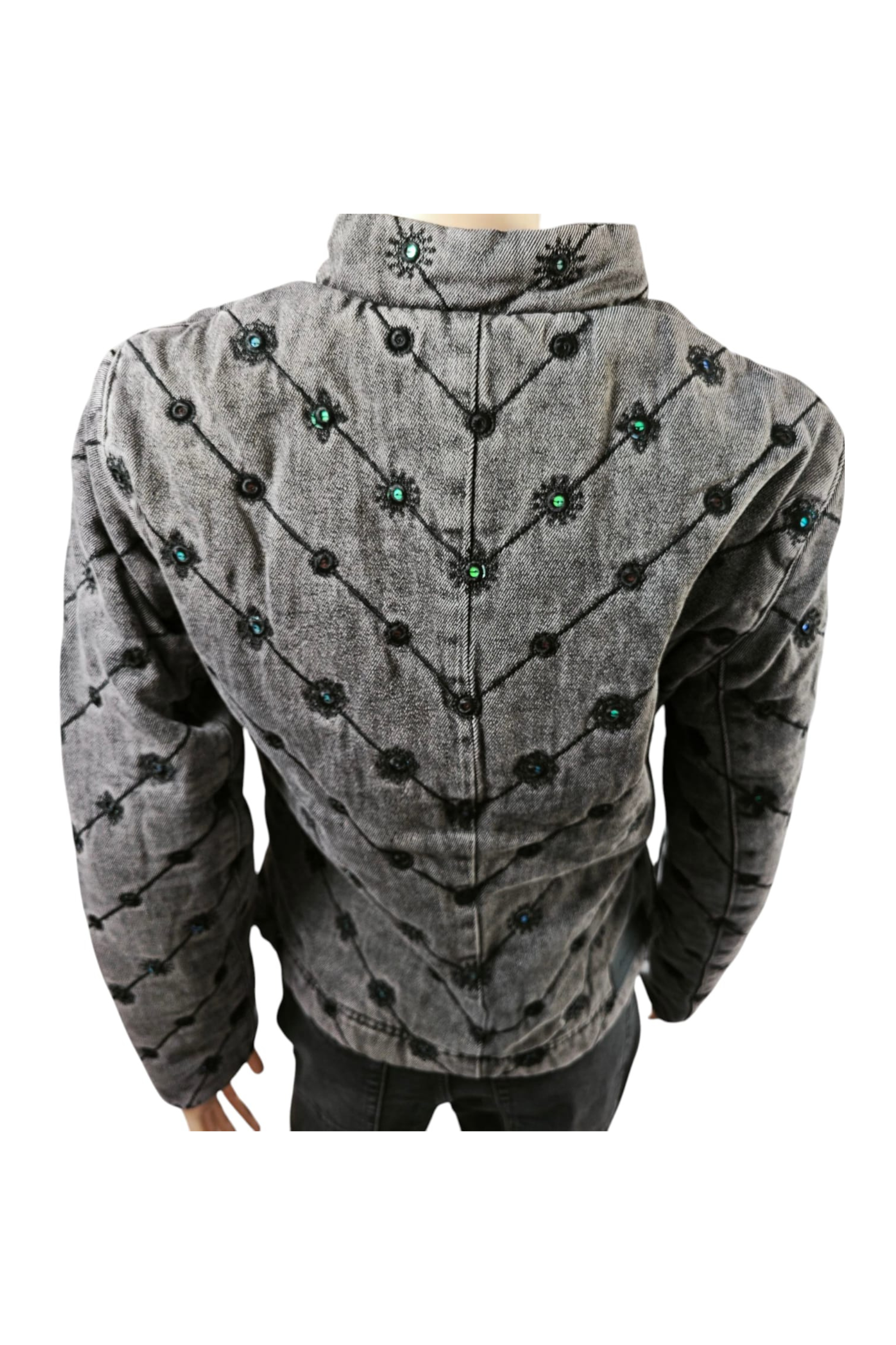 💙✨ Chaqueta Desigual acolchada • Gris Denim • Bordados Premium ✨💙