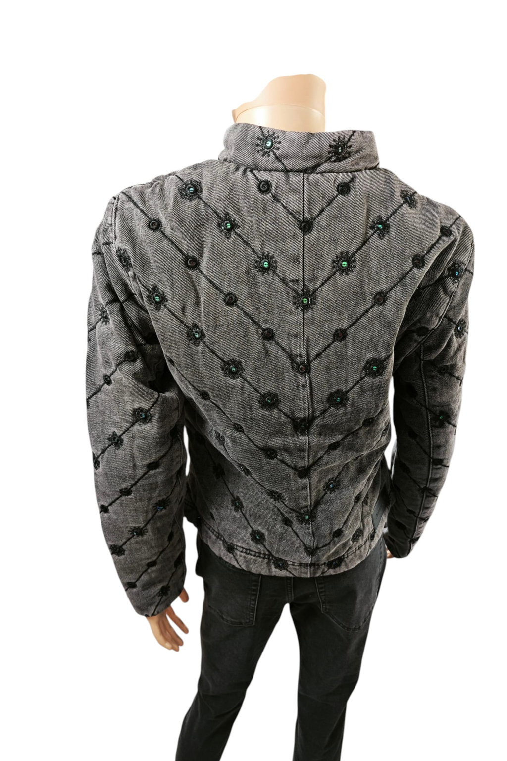 💙✨ Chaqueta Desigual acolchada • Gris Denim • Bordados Premium ✨💙