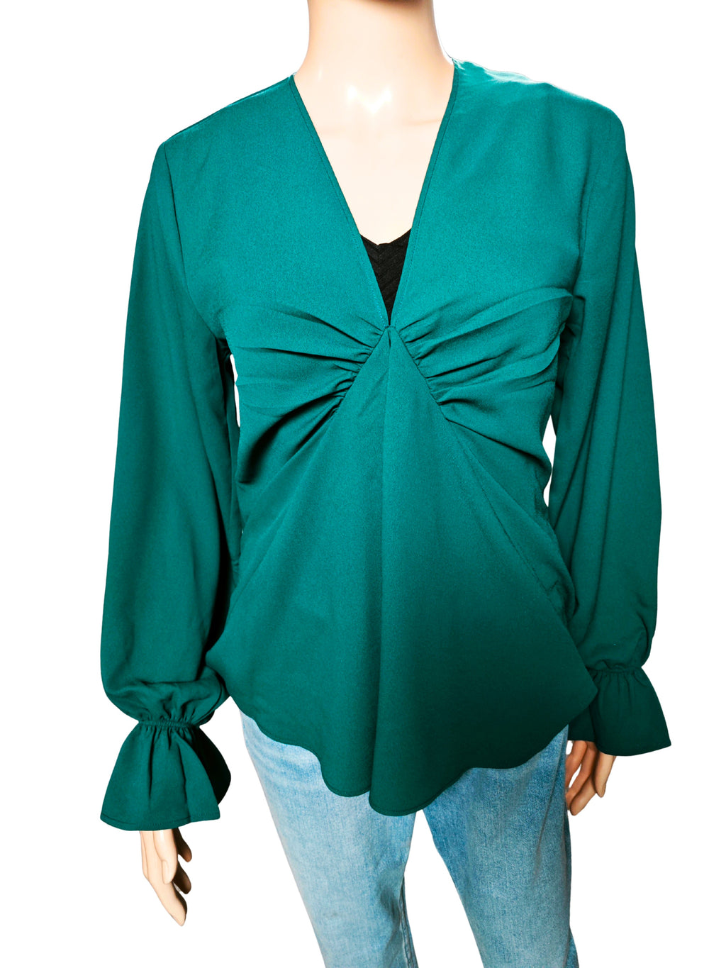 💚✨ Blusa TWINSET Milano verde esmeralda – escote en V elegante – lujo italiano ✨💚