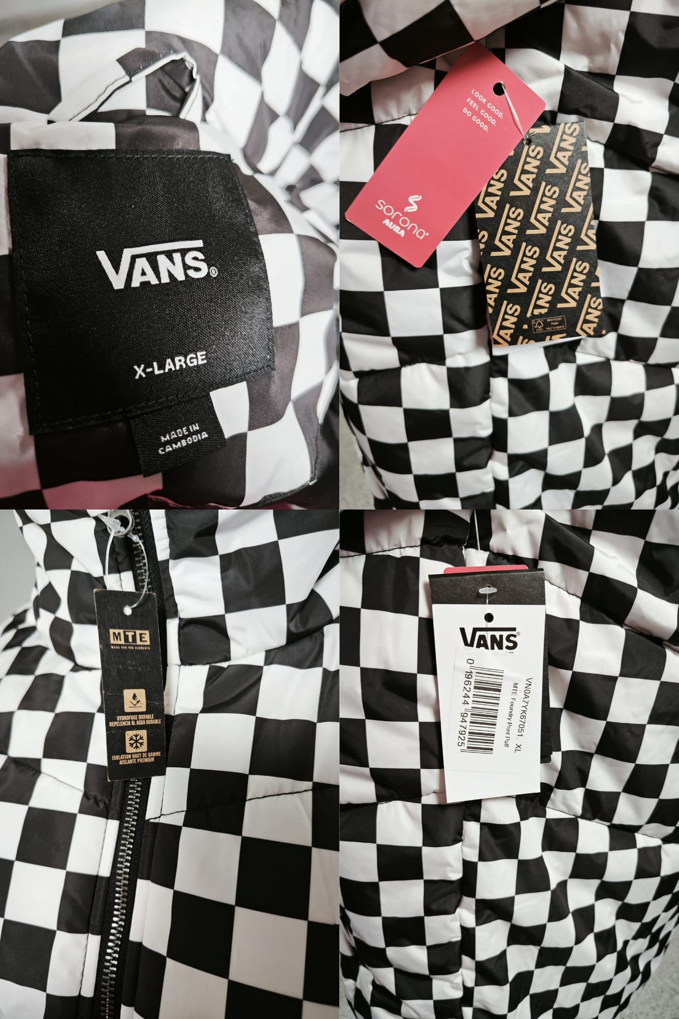 🖤🫶 Chaqueta Vans Foundry Print Puff en negro/blanco 🤍🖤 • M