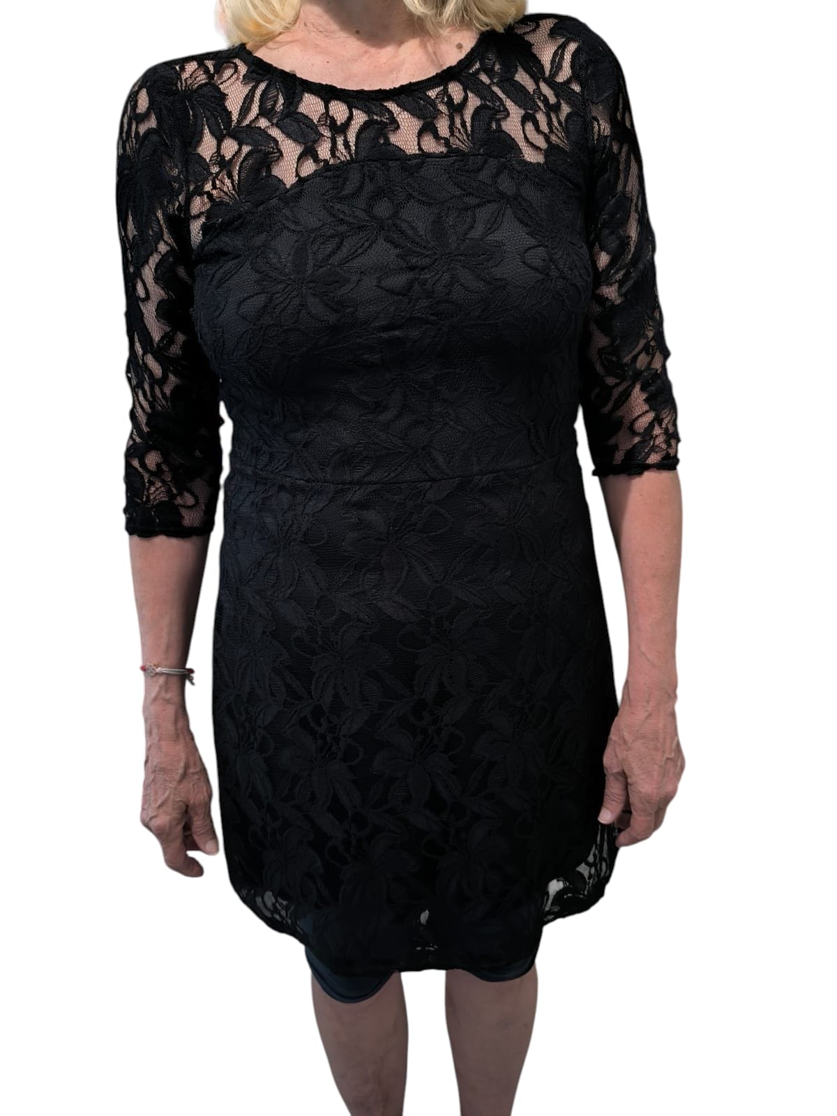 vestido encaje negro mujer
