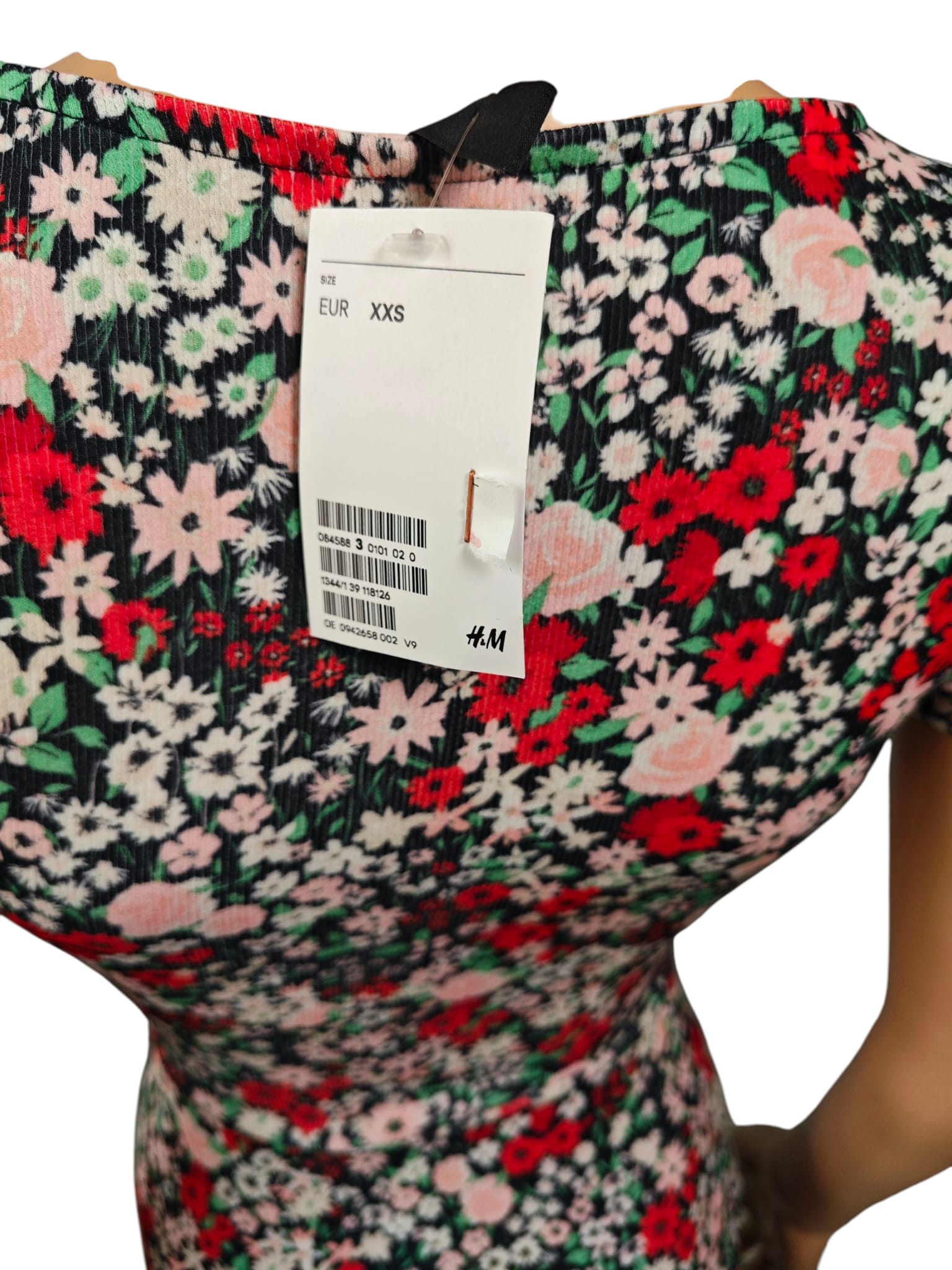 vestido floral elástico