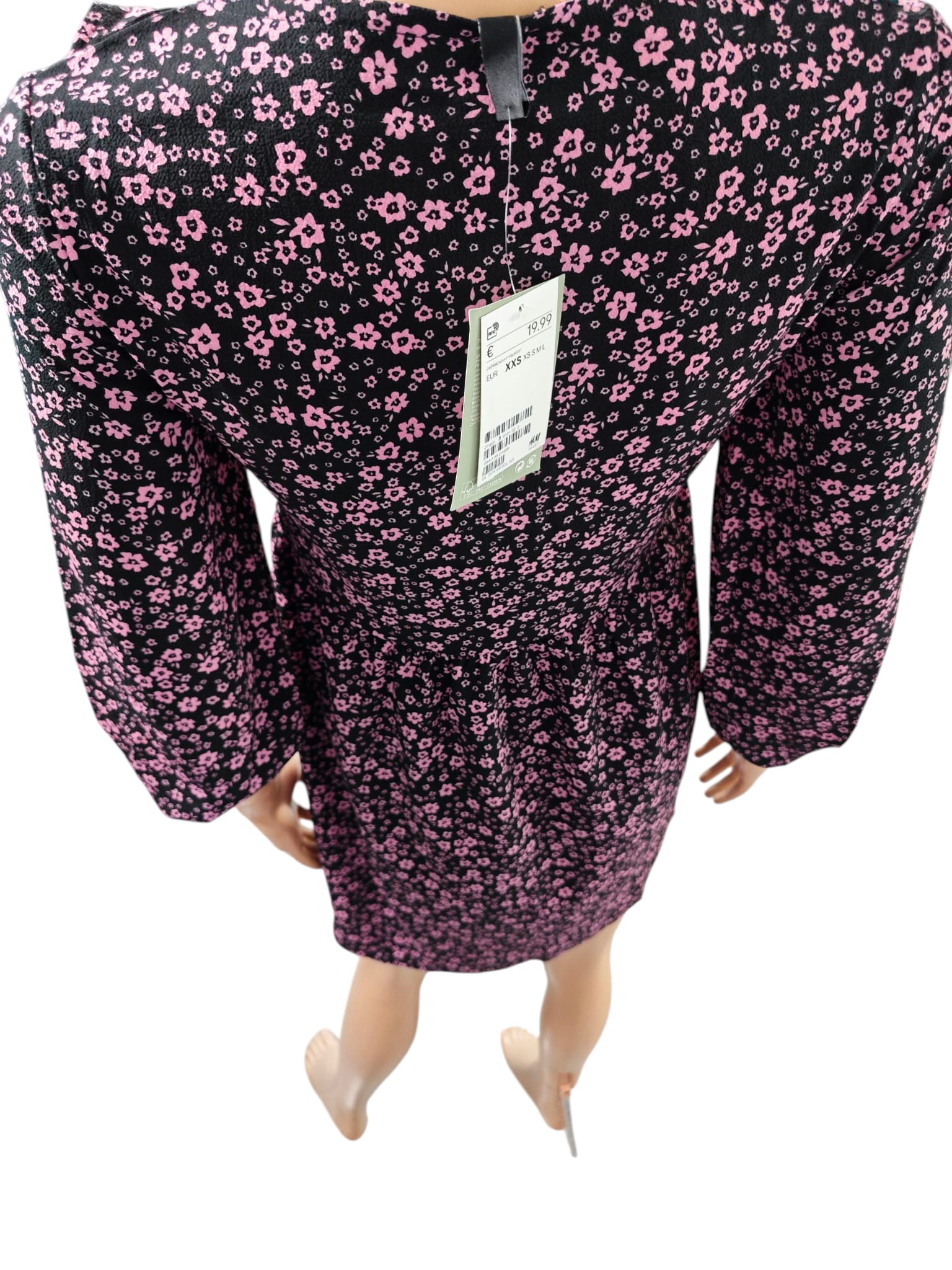 💜 Vestido Corto H&M Floral Negro & Rosa Romántico Premium 💜