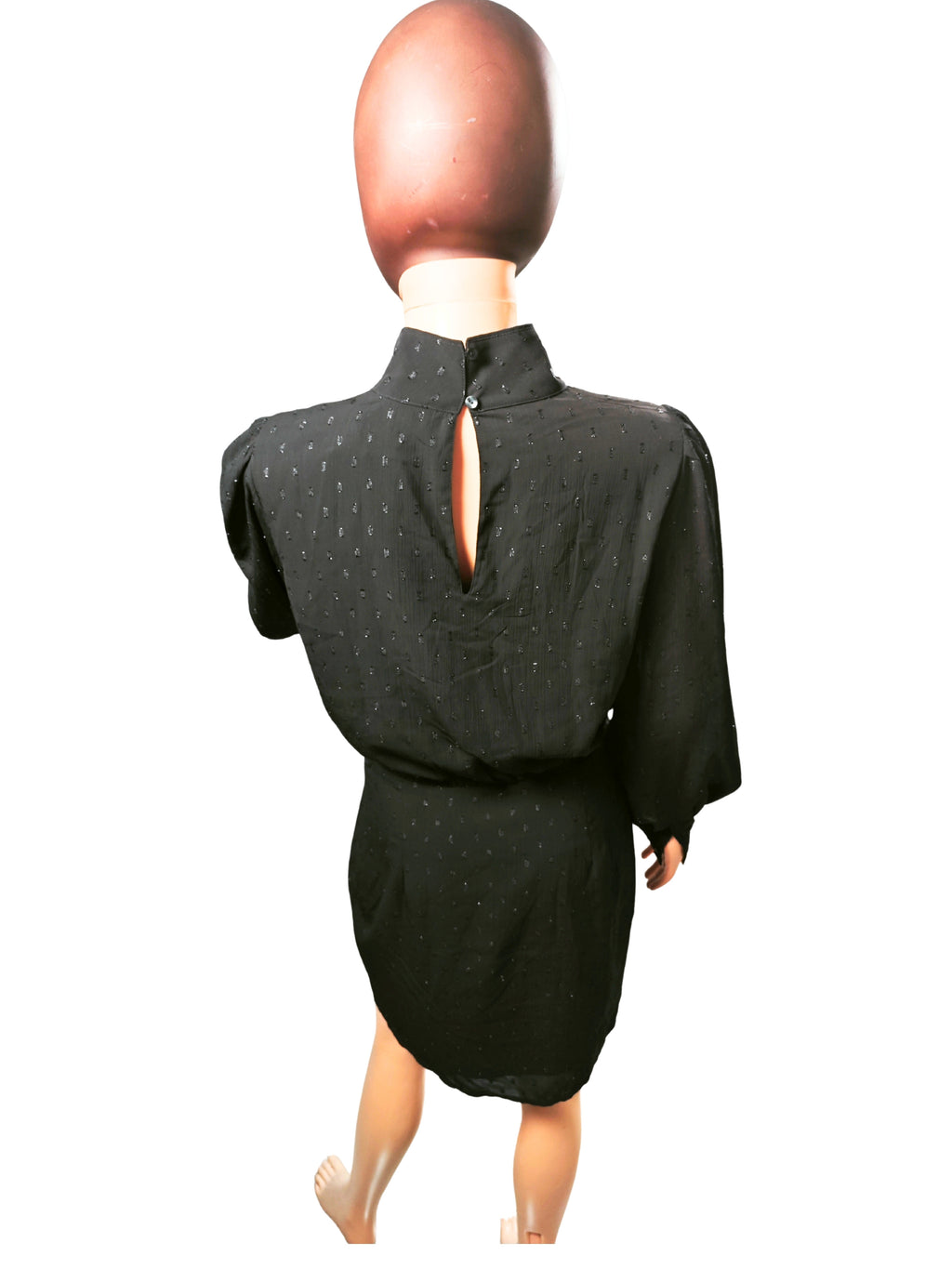 🖤 Vestido negro Esprit con brillo y cuello alto ✨🖤