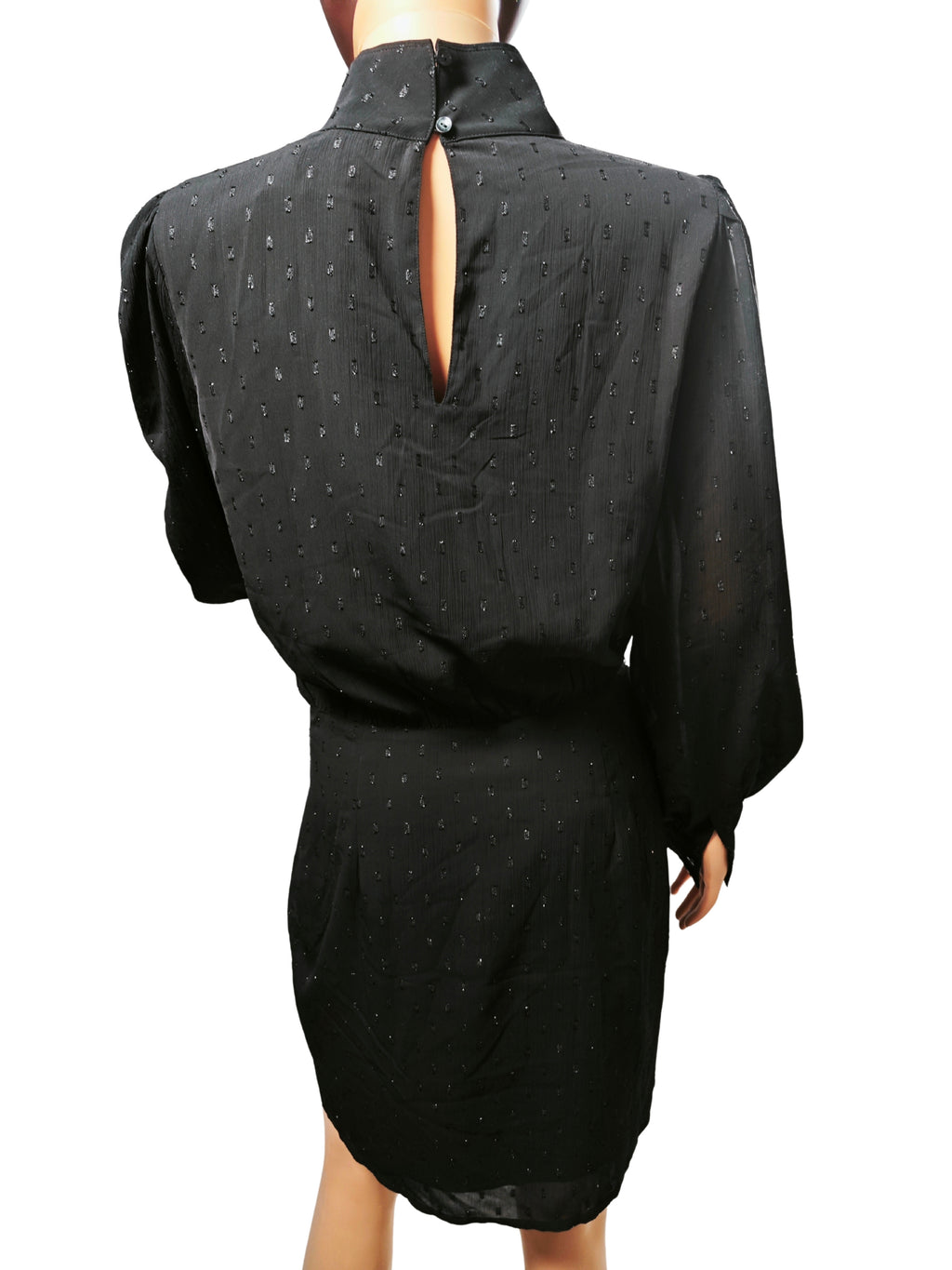 🖤 Vestido negro Esprit con brillo y cuello alto ✨🖤