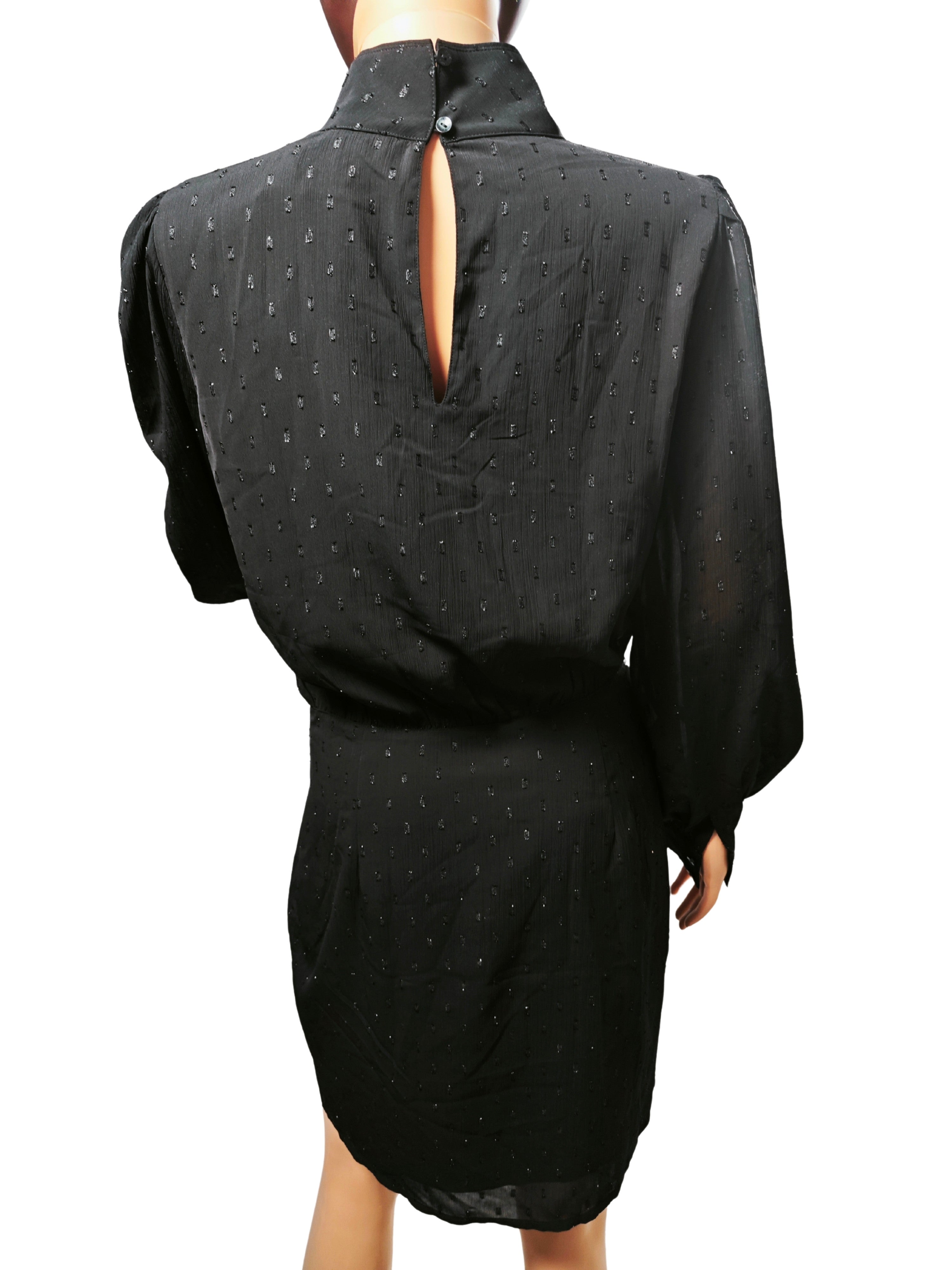 🖤 Vestido negro Esprit con brillo y cuello alto ✨🖤