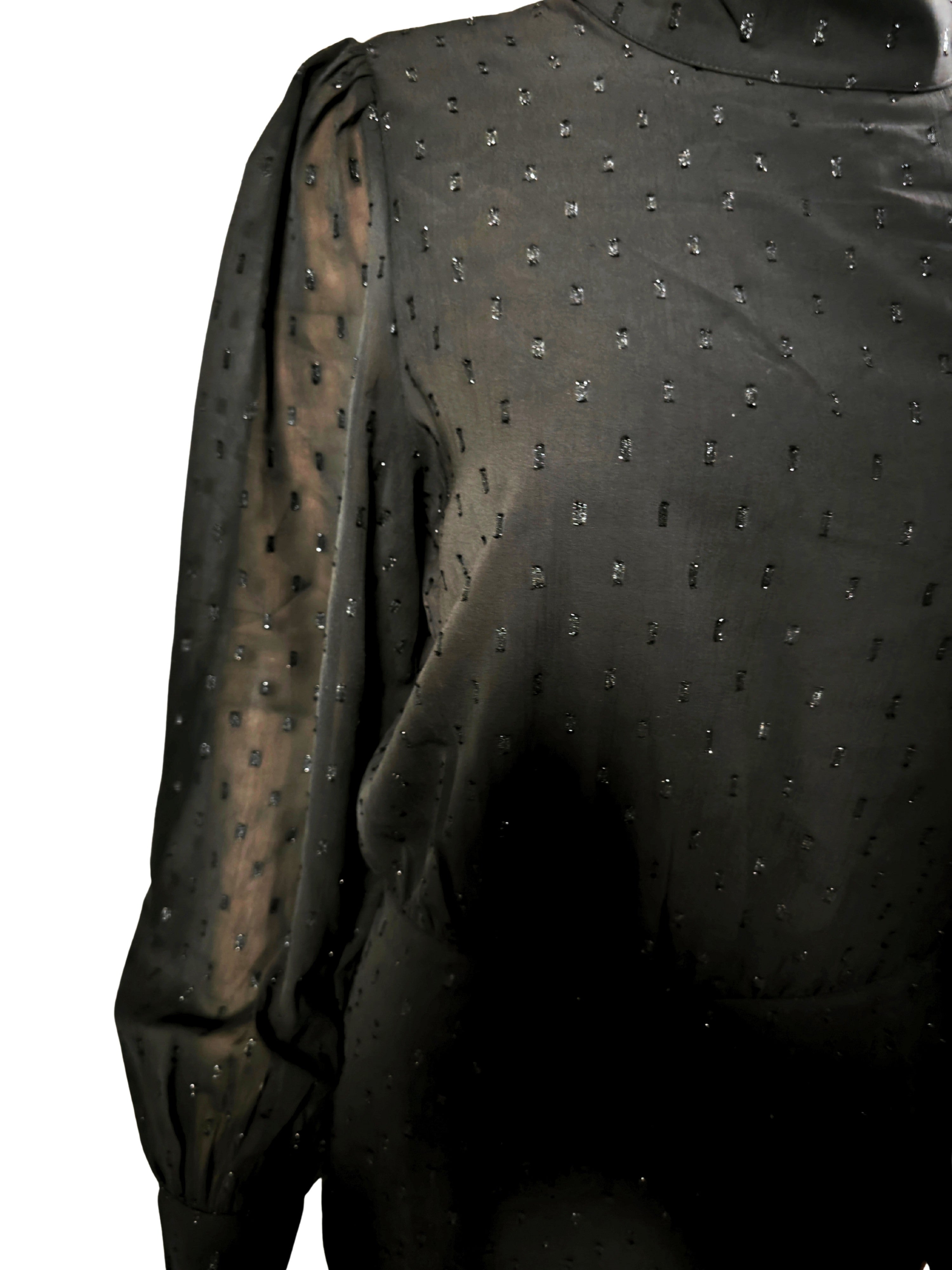 🖤 Vestido negro Esprit con brillo y cuello alto ✨🖤