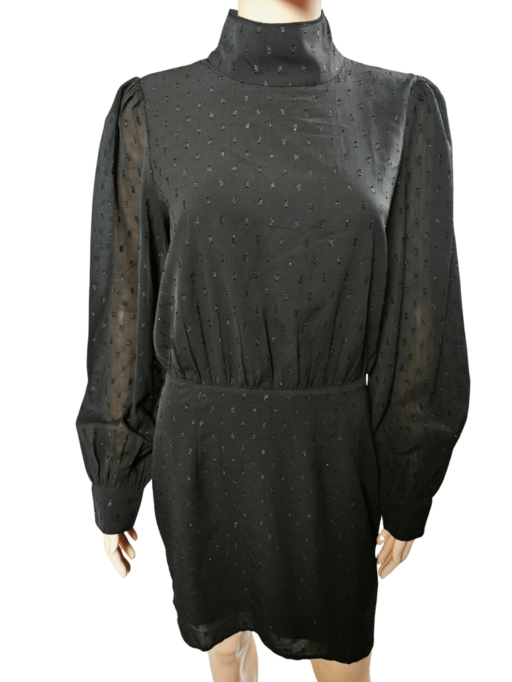 🖤 Vestido negro Esprit con brillo y cuello alto ✨🖤