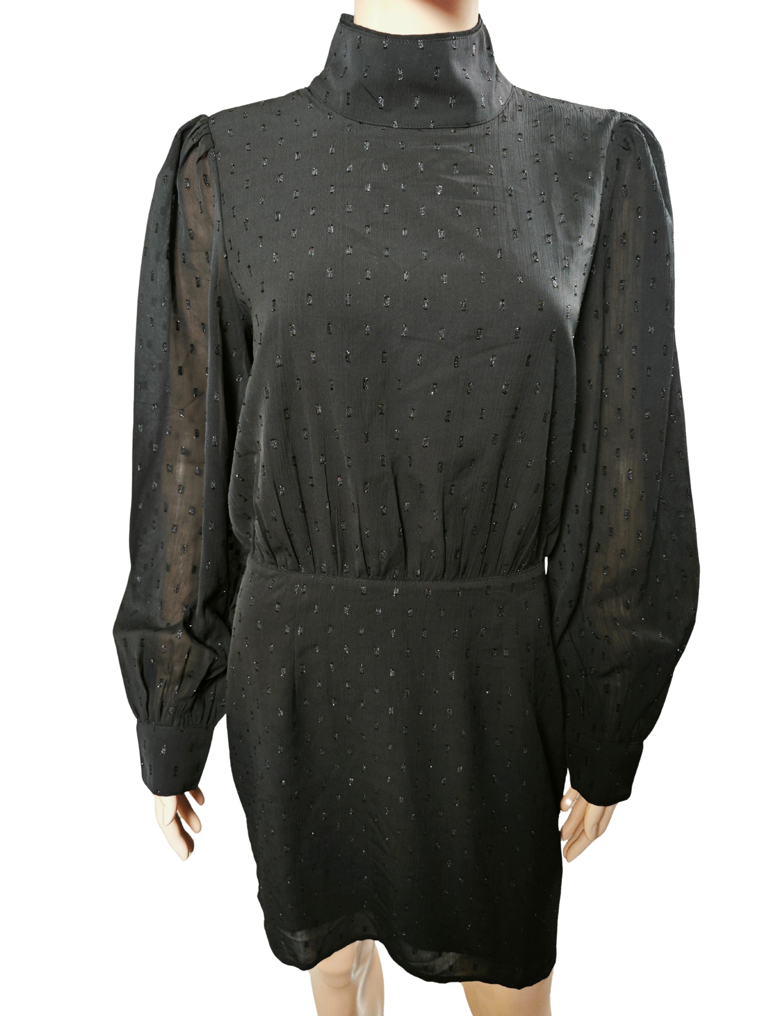 🖤 Vestido negro Esprit con brillo y cuello alto ✨🖤