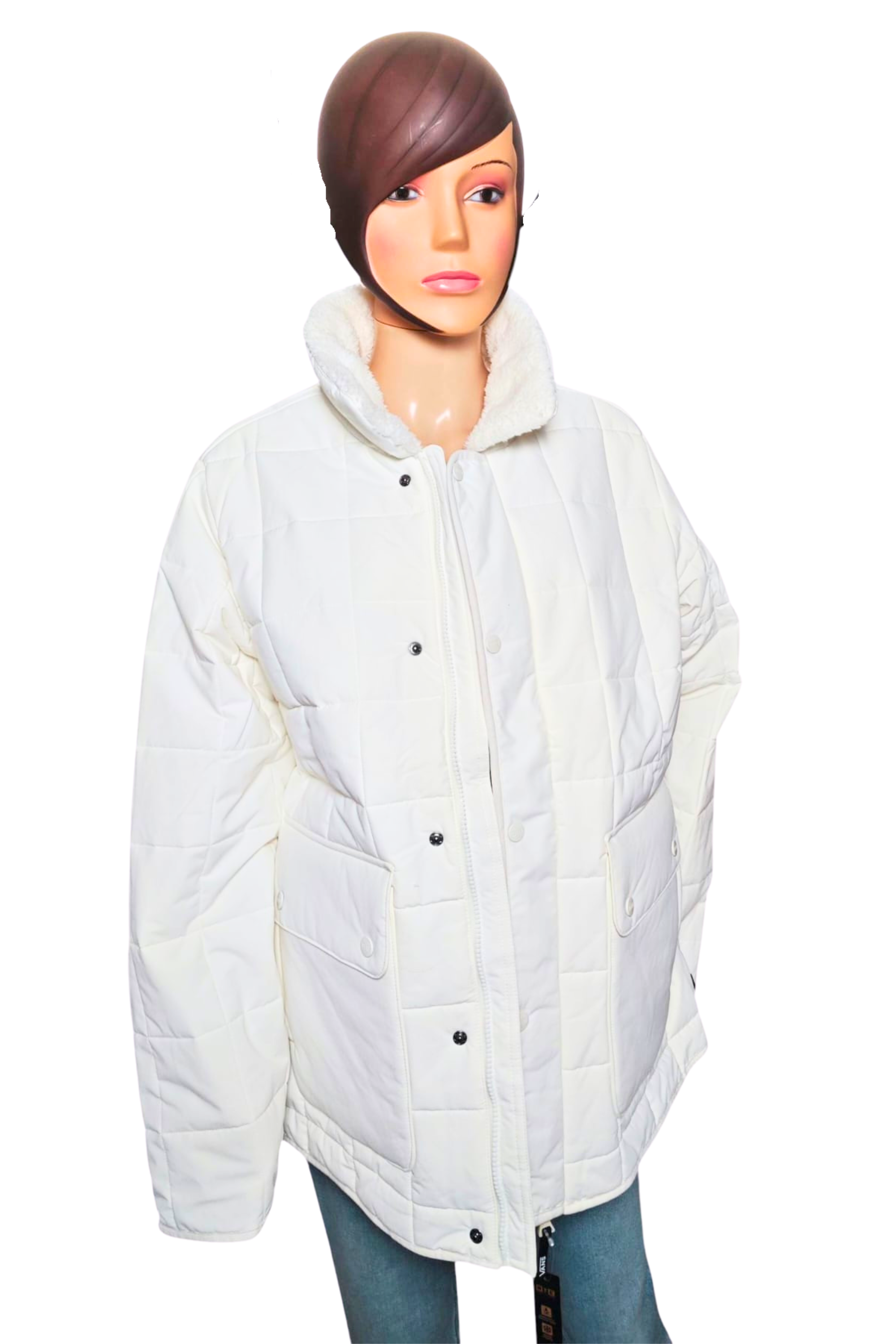 🤍✨ Chaqueta VANS Millie Jacket Blanca – Acolchada e Impermeable ❤️