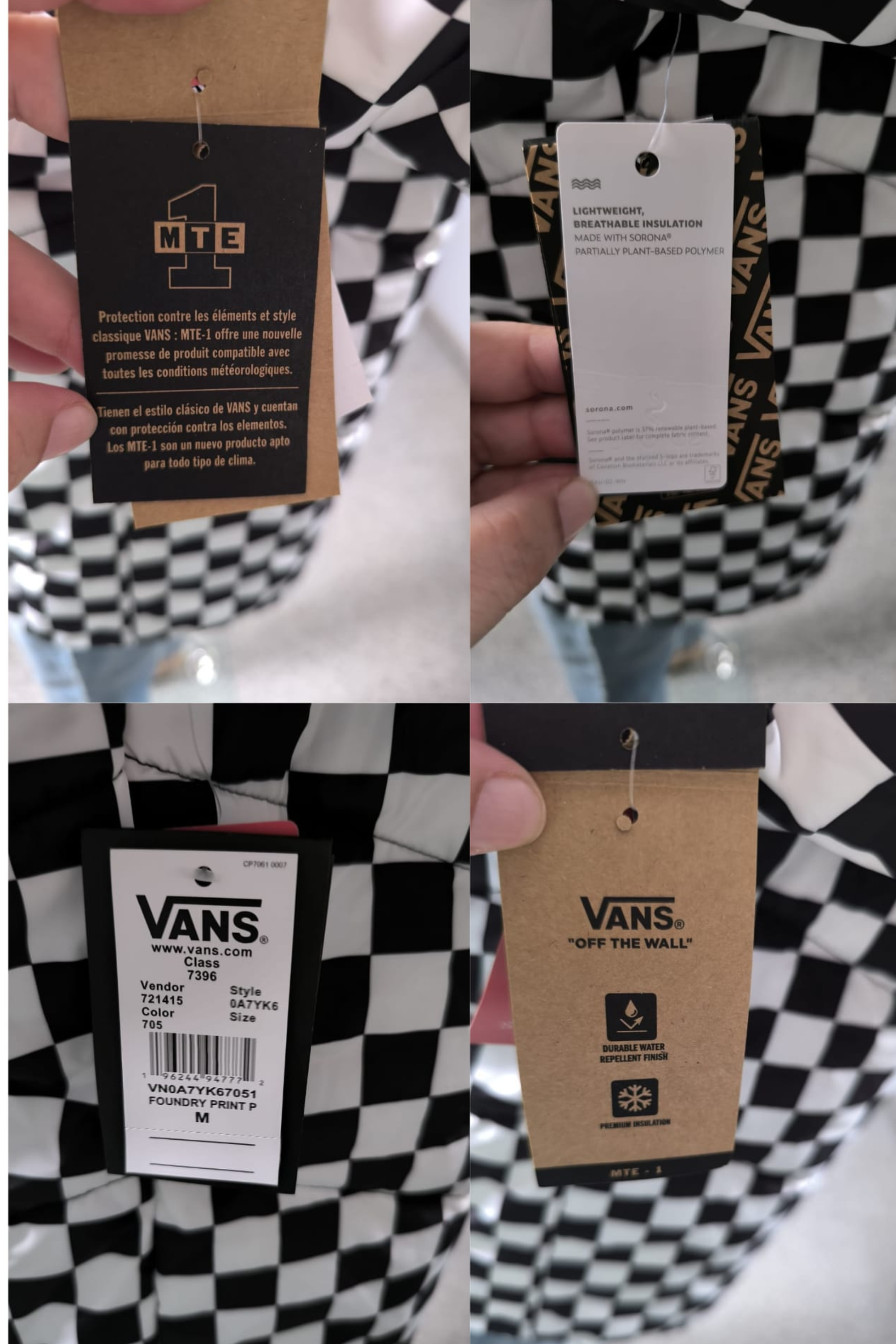 🖤🫶 Chaqueta Vans Foundry Print Puff en negro/blanco 🤍🖤 • M