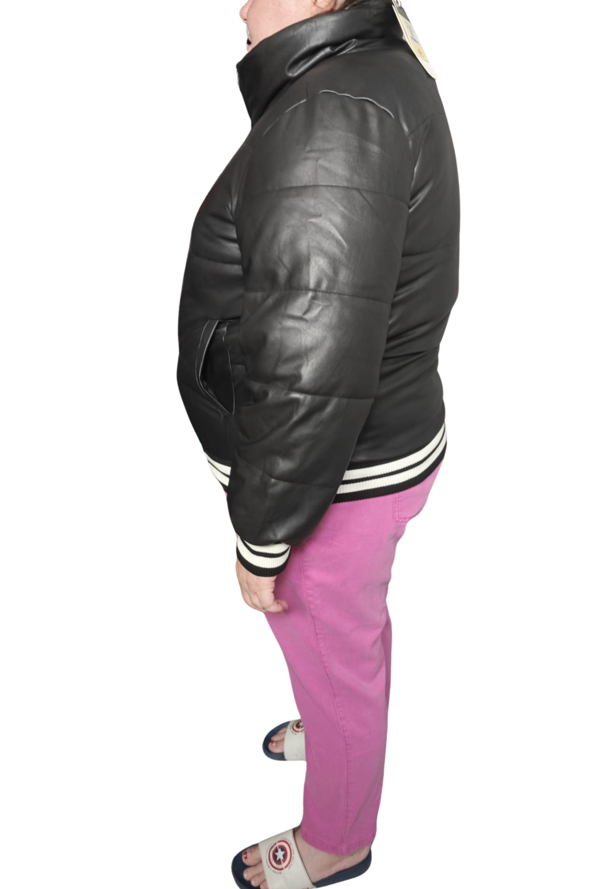 chaqueta negra talla grande