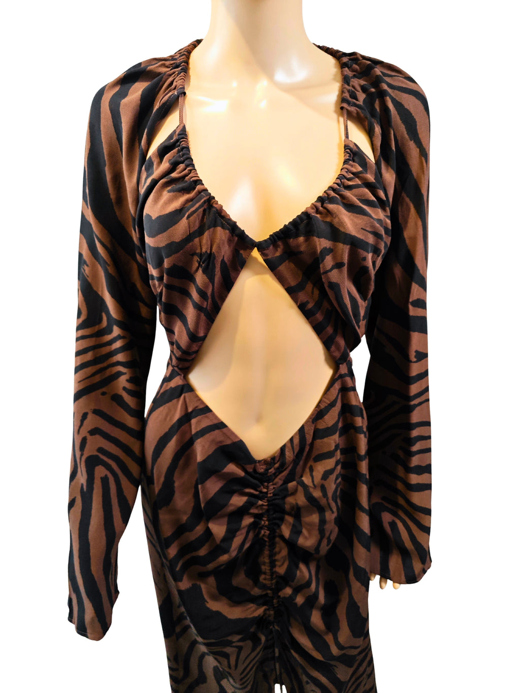 🤎🤍 Vestido midi animal print H&amp;M – NUEVO con etiqueta 🤎🤍