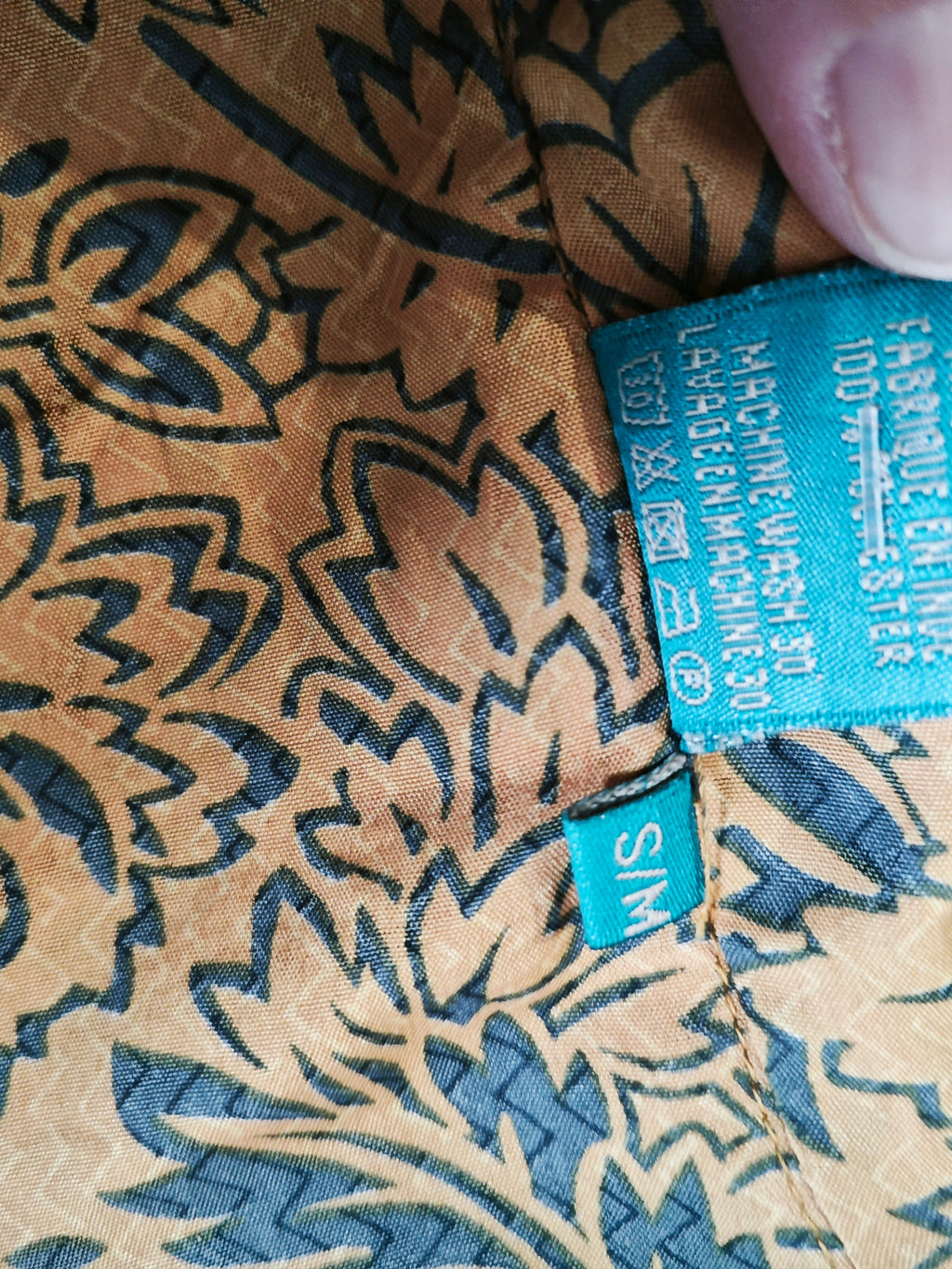 💛 Túnica boho floral ALLER SIMPLEMENT mostaza y azul fabricada de manera artesanal