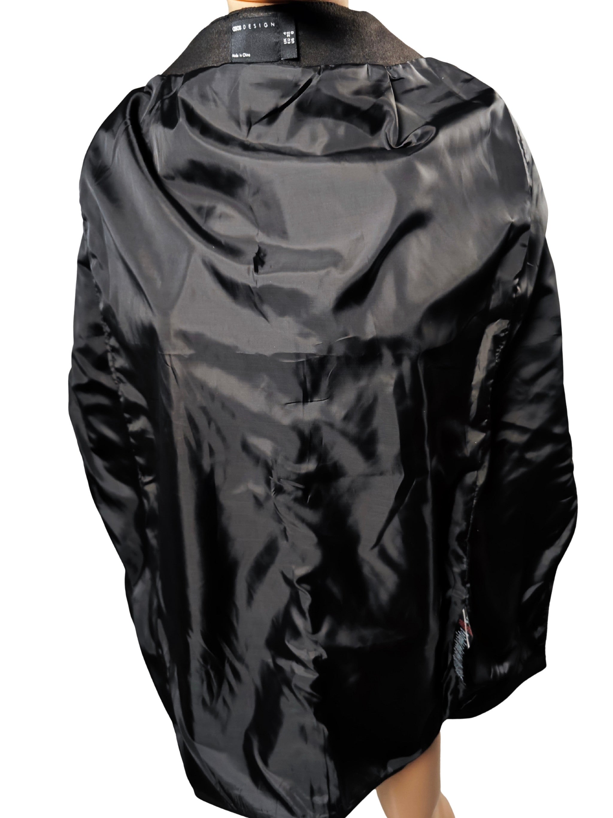 Forro interior de falda midi negra ASOS Design efecto piel con acabado suave y confortable