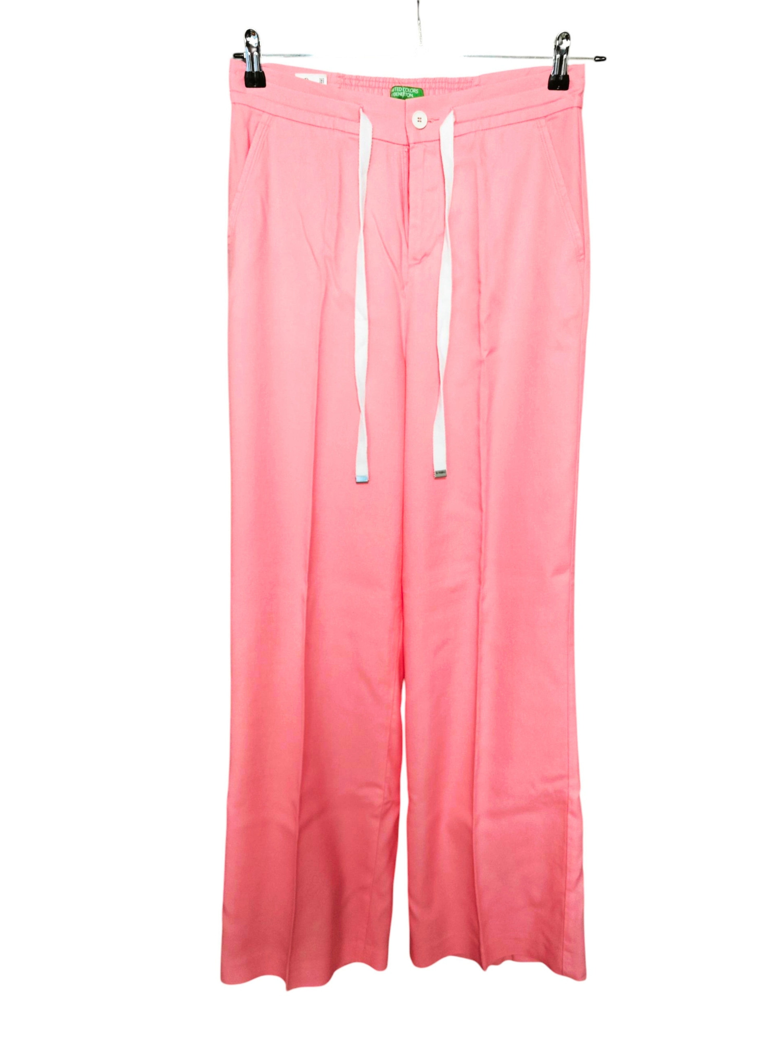 💗🌸 Pantalón BENETTON rosa empolvado – lyocell premium – fluido y veraniego🌸💗