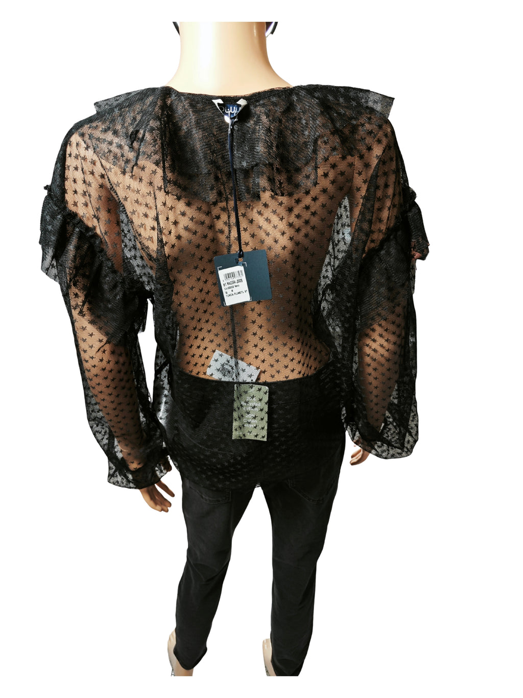 ❤️🖤 Blusa de tul plumeti LIU JO Milano – Transparencias y volantes 💗🖤