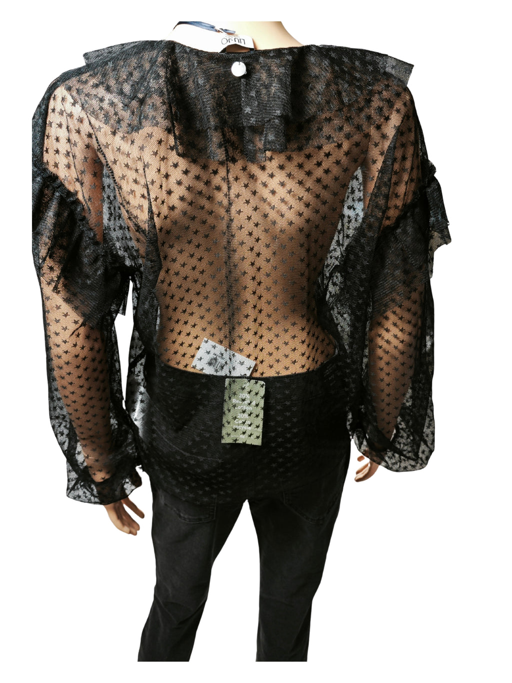 ❤️🖤 Blusa de tul plumeti LIU JO Milano – Transparencias y volantes 💗🖤