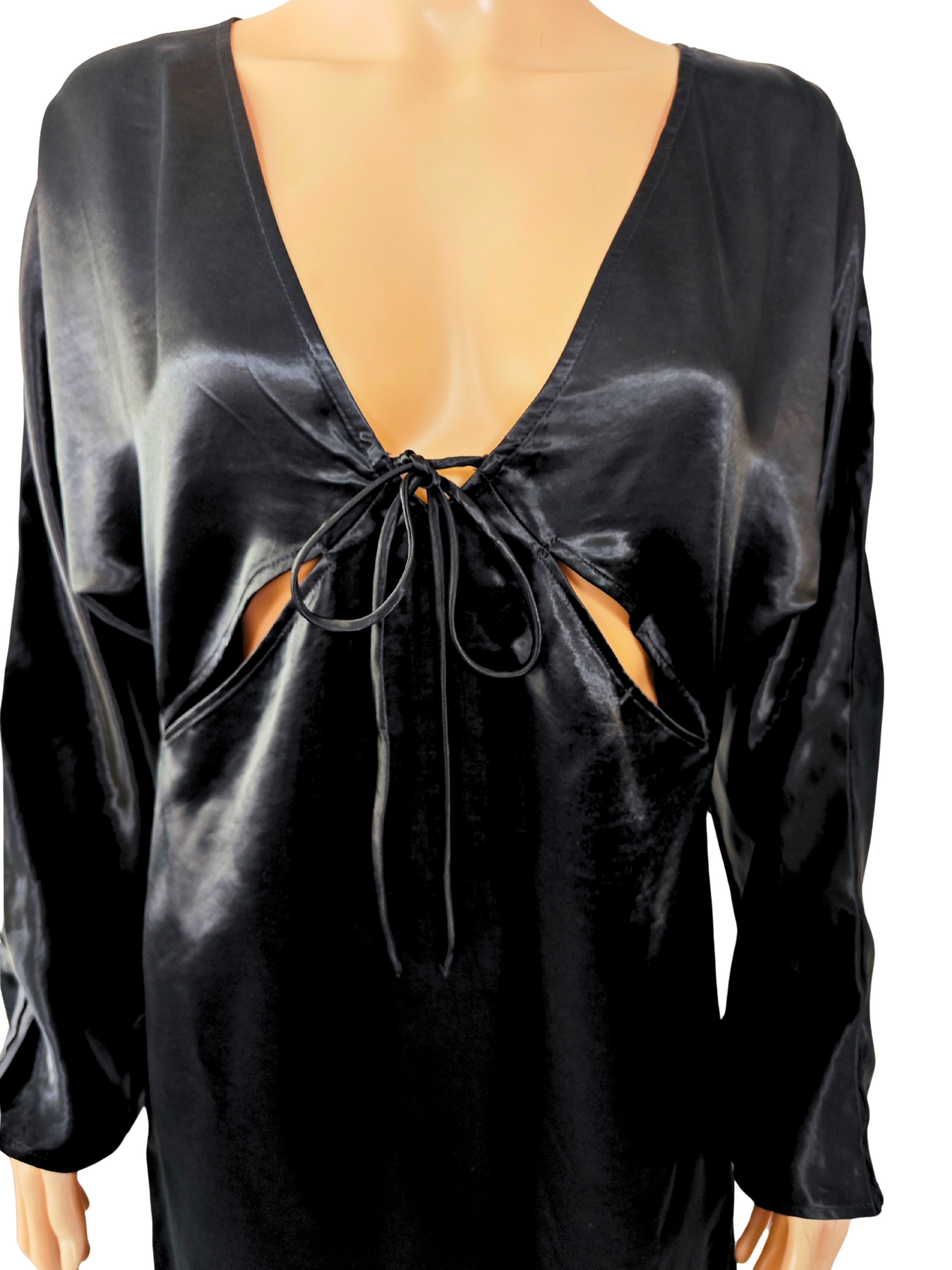 🖤 Vestido largo satinado negro H&M . Elegancia que deslumbra con cada movimiento🖤