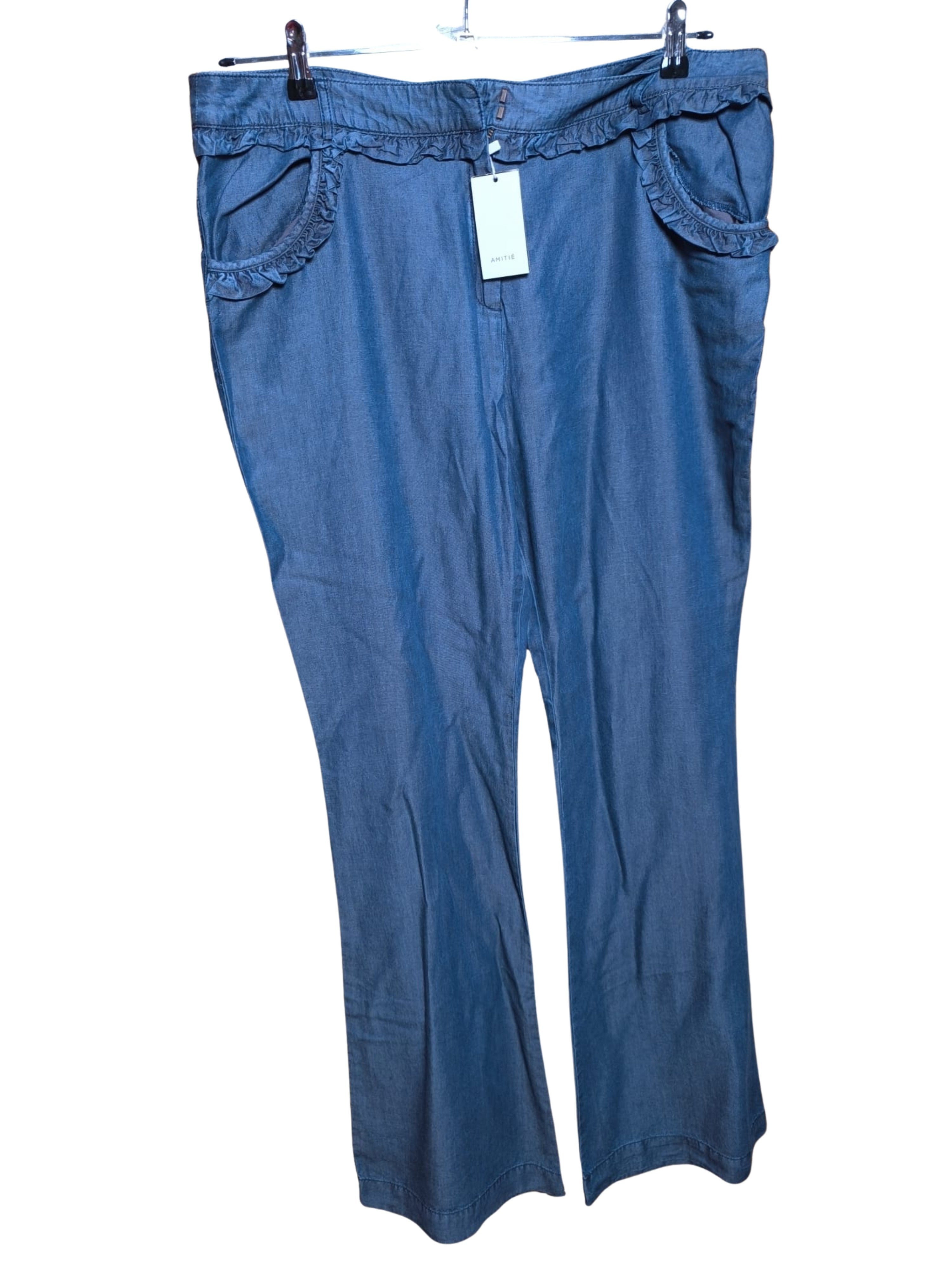 pantalon vaquero fluido mujer lyocell amitie vista delantera corte recto comodo