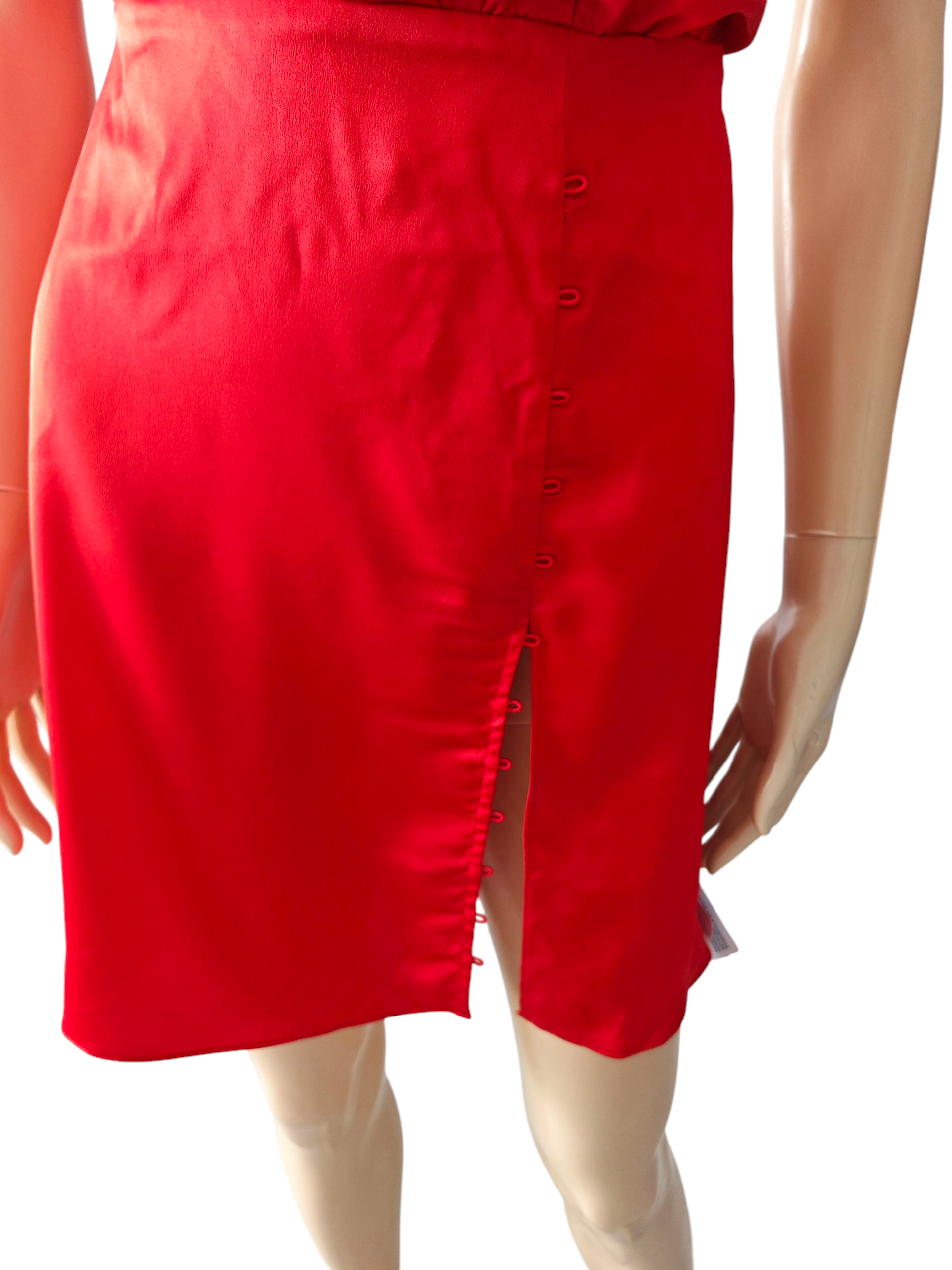 ❤️ Vestido satinado rojo ASOS mini con escote cruzado❤️