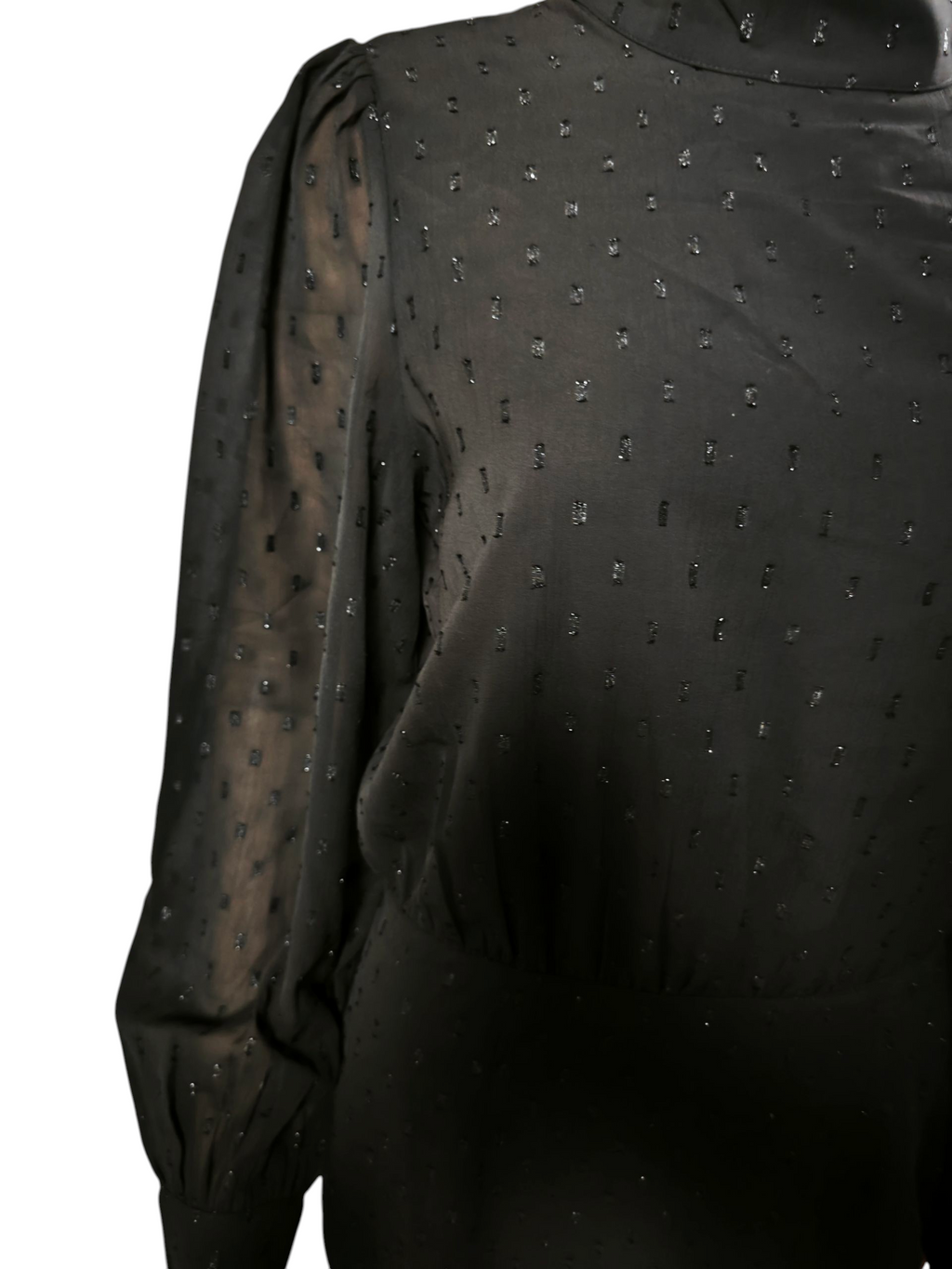 🖤 Vestido negro Esprit con brillo y cuello alto ✨🖤
