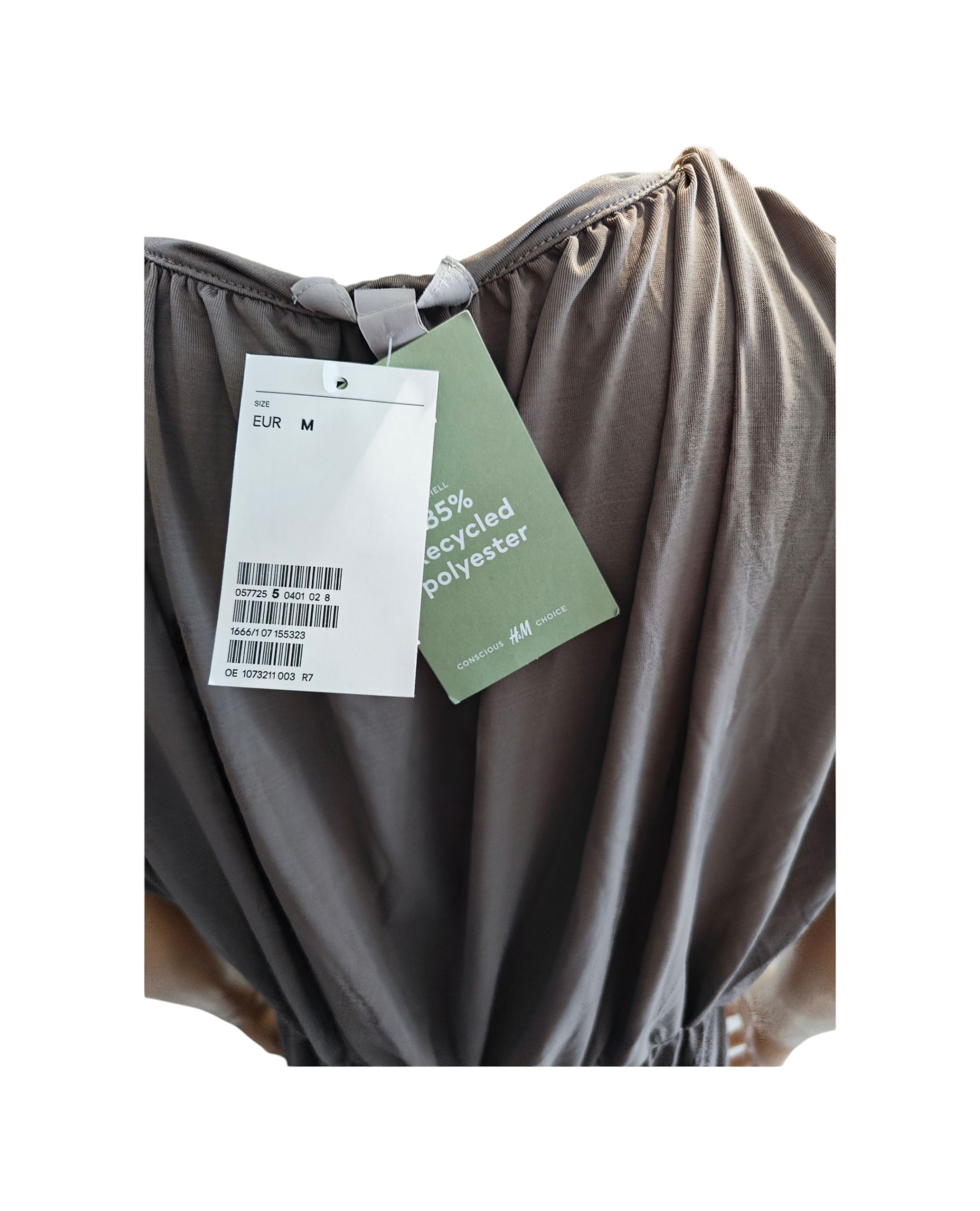 🤎Vestido midi marrón escote profundo elástico H&M NUEVO con etiqueta 🤎