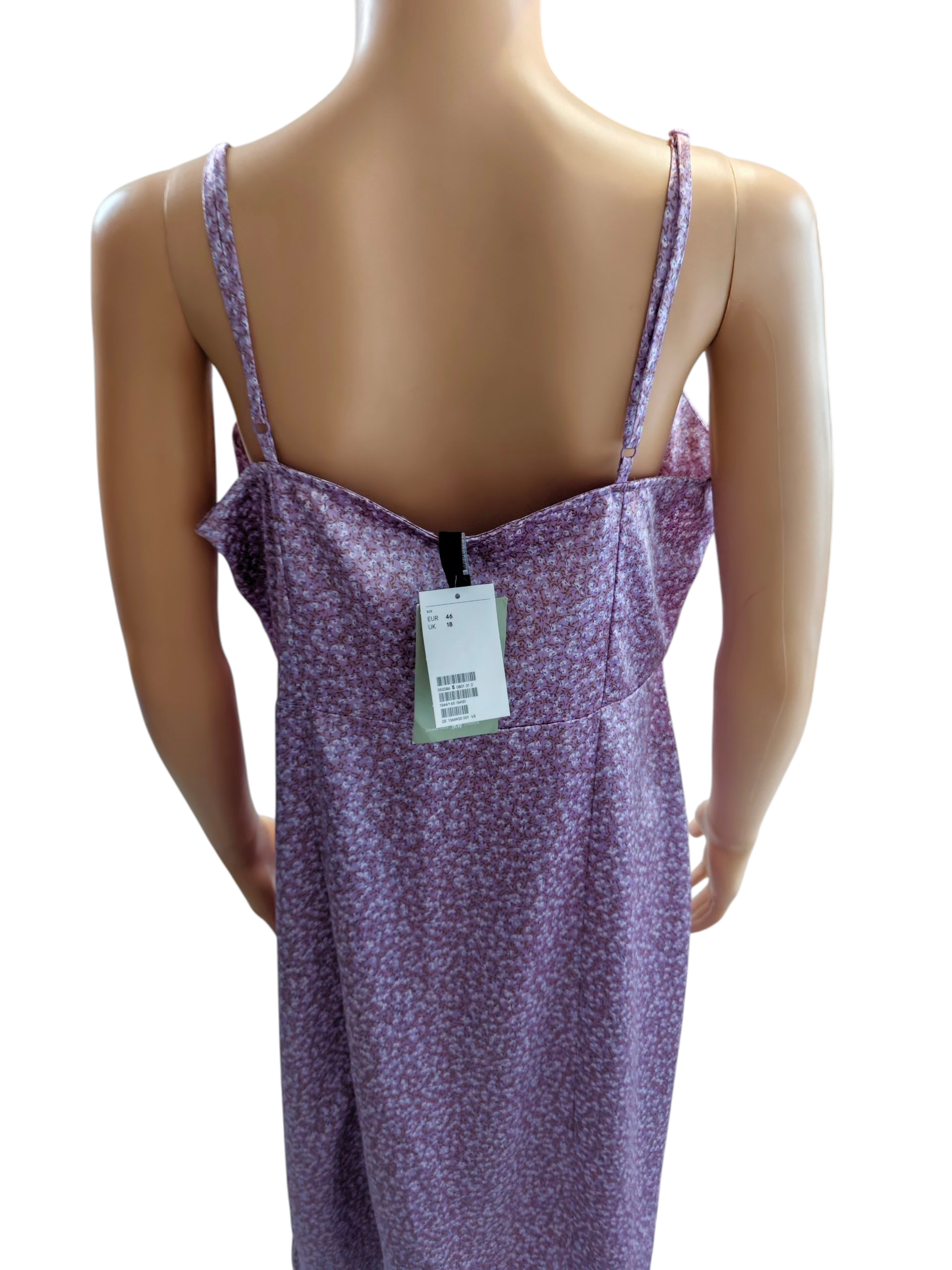 💜🤍Vestido midi floral lila H&M NUEVO con etiqueta 🤍💜