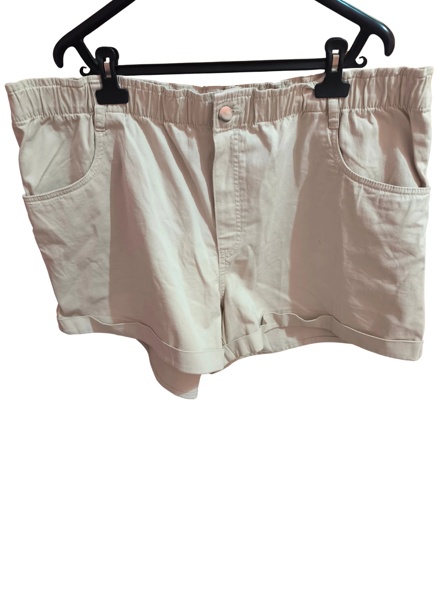 Short H&M de cintura alta con cintura elástica beige – Talla XXL
