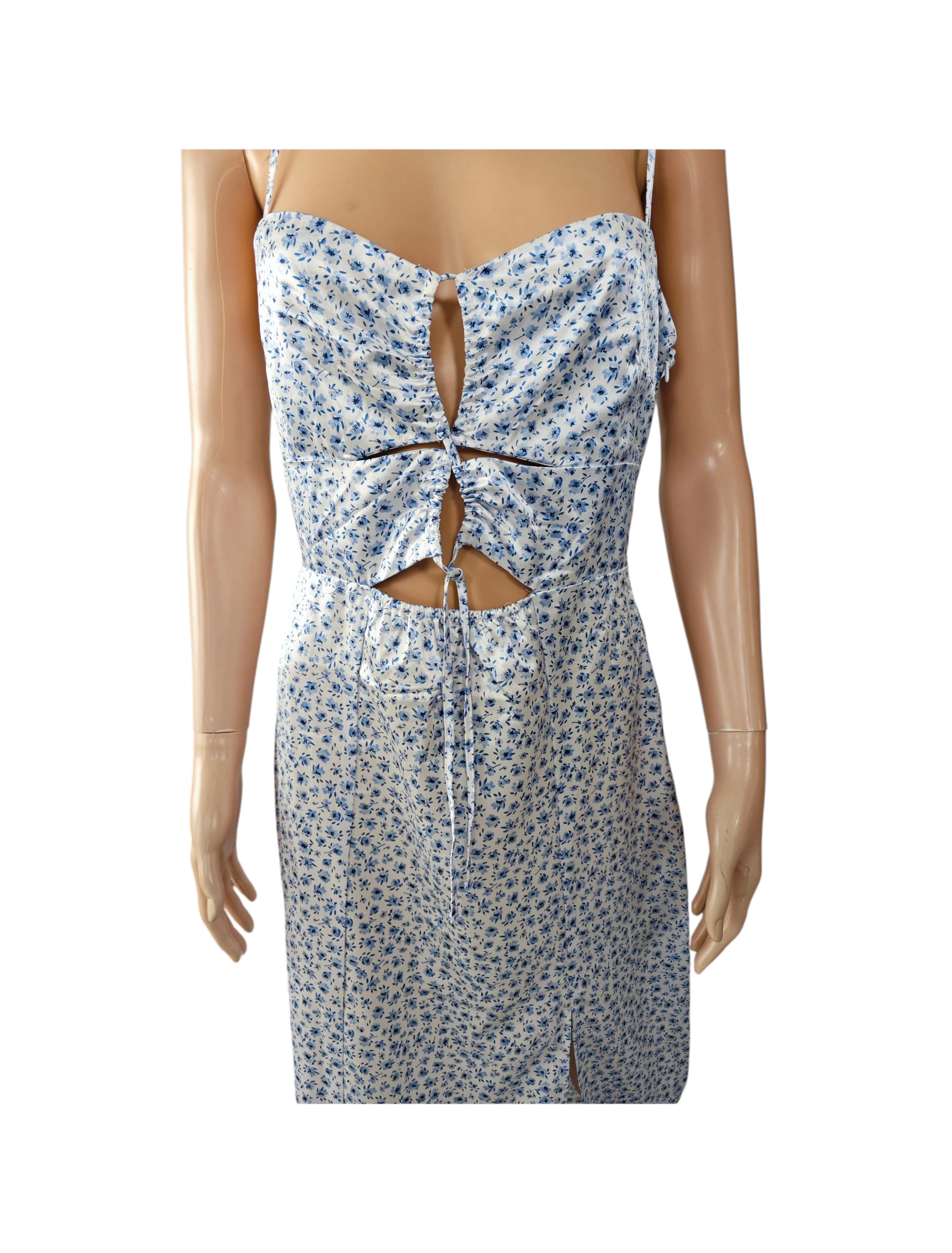 💙 🤍Vestido midi floral azul H&M Elegancia fresca y romántica para tus días de verano🤍💙