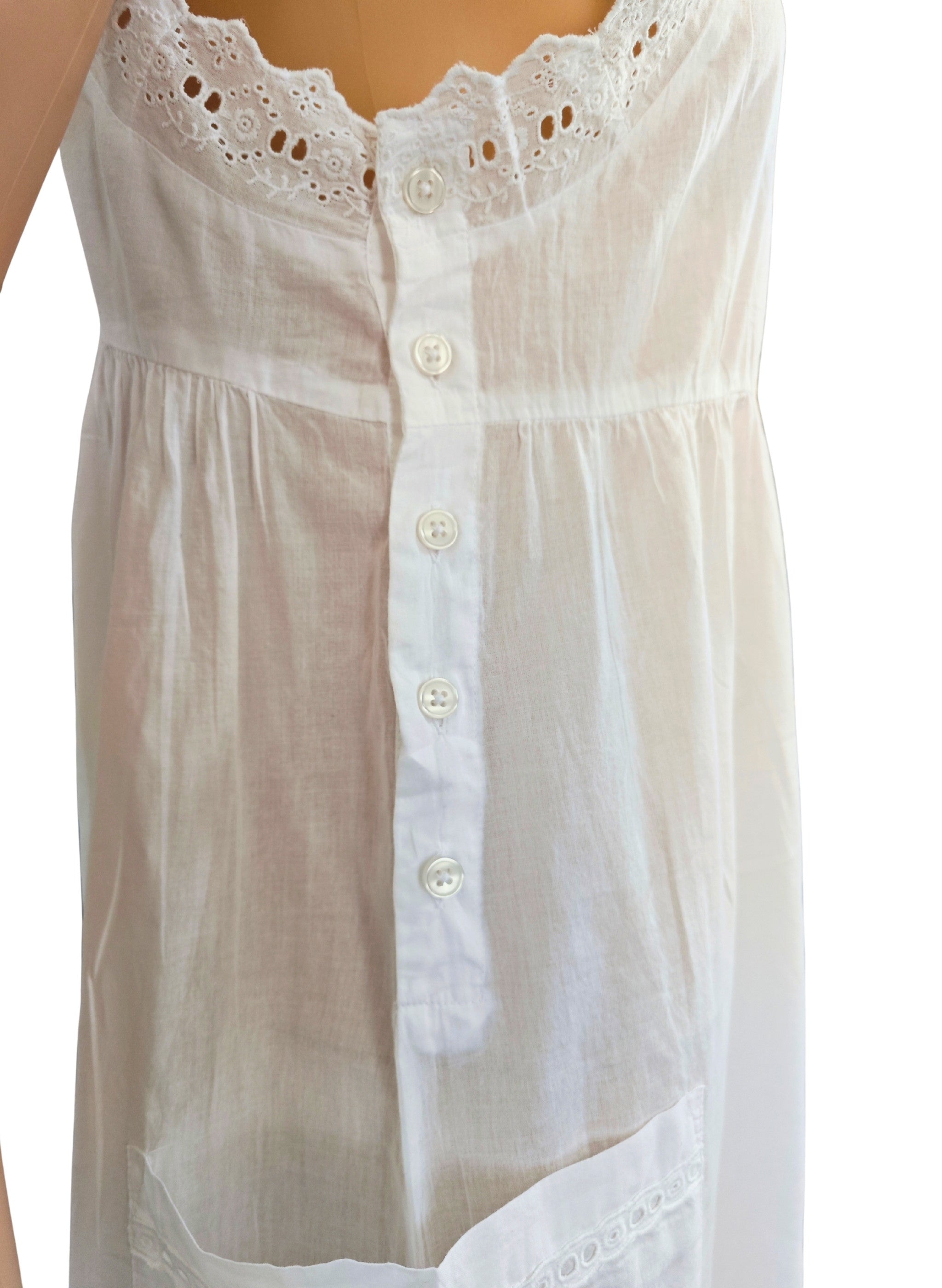 Mono Culotte ASOS DESIGN Blanco 100 % Algodón | Bordado Inglés | Espalda Escotada | Talla 38