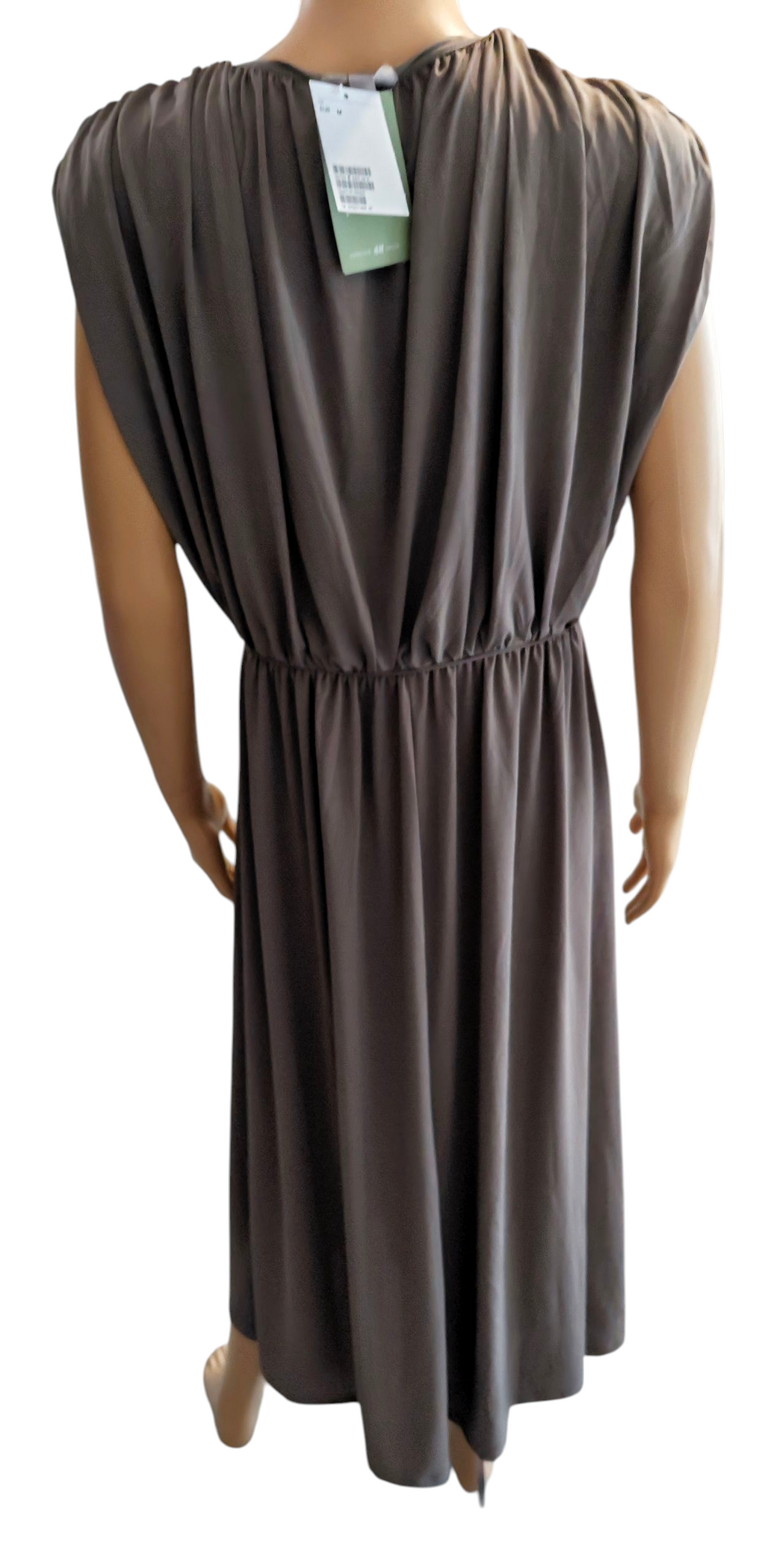 🤎Vestido midi marrón escote profundo elástico H&M NUEVO con etiqueta 🤎