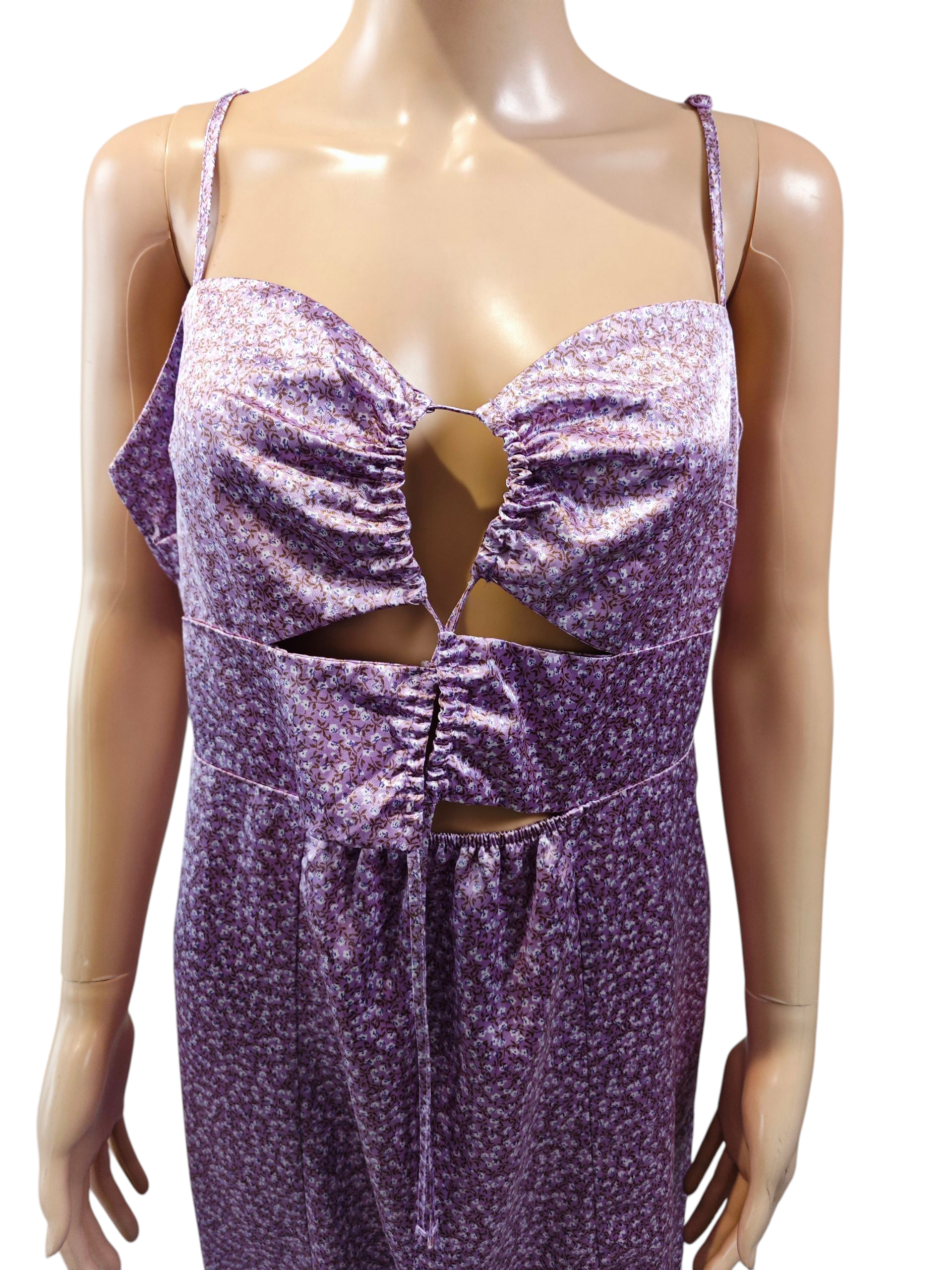 💜🤍Vestido midi floral lila H&M NUEVO con etiqueta 🤍💜