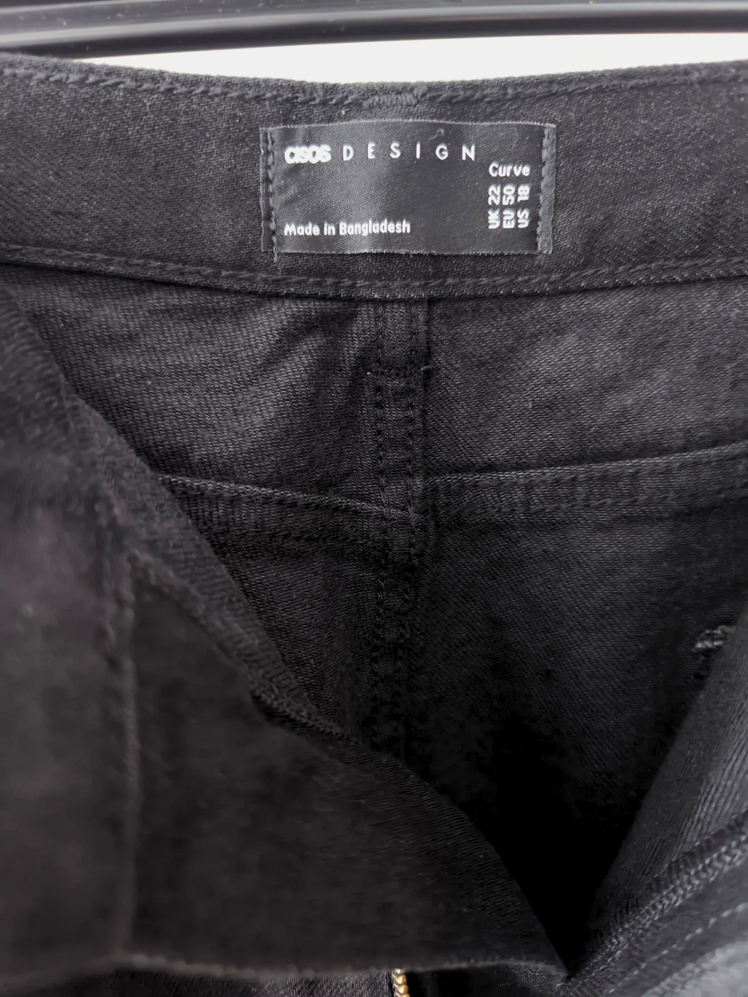 Short vaquero negro ASOS Design Curve talla 50
