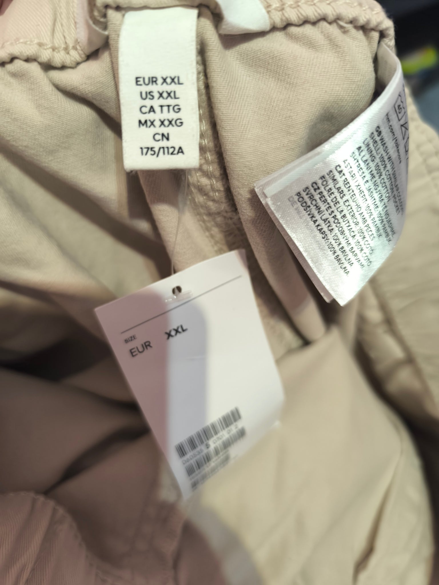 Short H&M de cintura alta con cintura elástica beige – Talla XXL